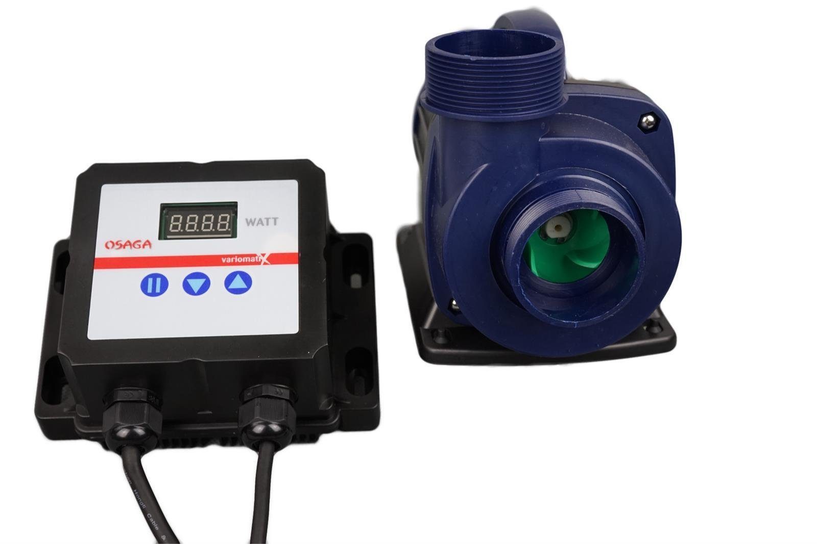 Osaga Teichpumpe Osaga 12 Volt regelbare Schwimmteichpumpe OHE 15000 Liter 144 Watt (Komplett-set)