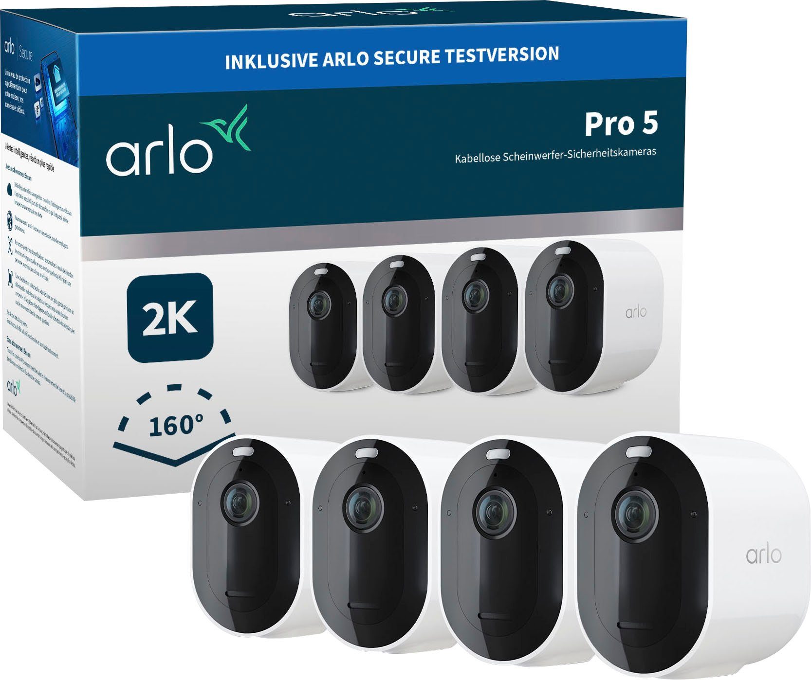 ARLO Pro 5 Spotlight 4er Set Überwachungskamera (Innenbereich, Außenbereich)