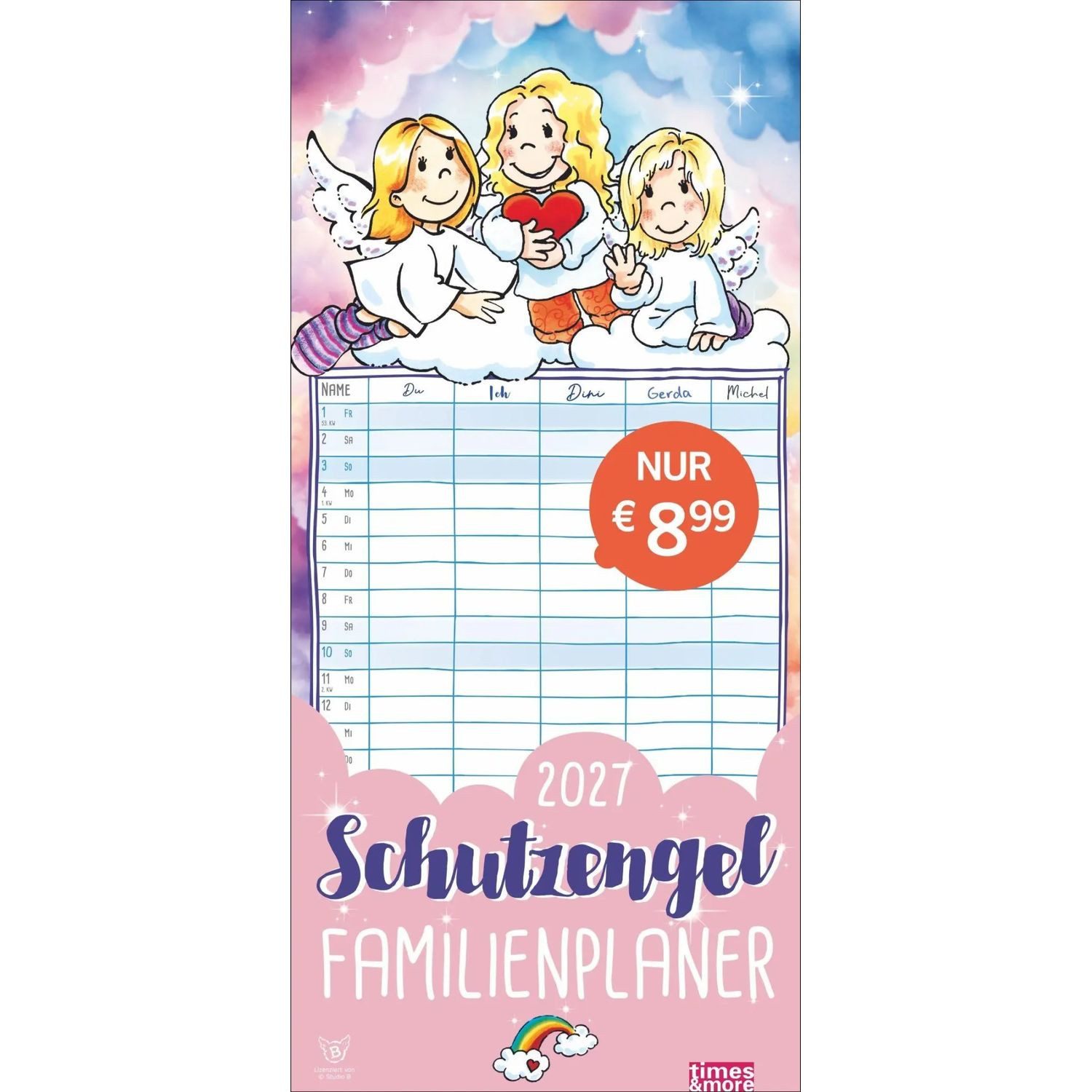 HEYE Wandkalender times&more Schutzengel Familienplaner 2027