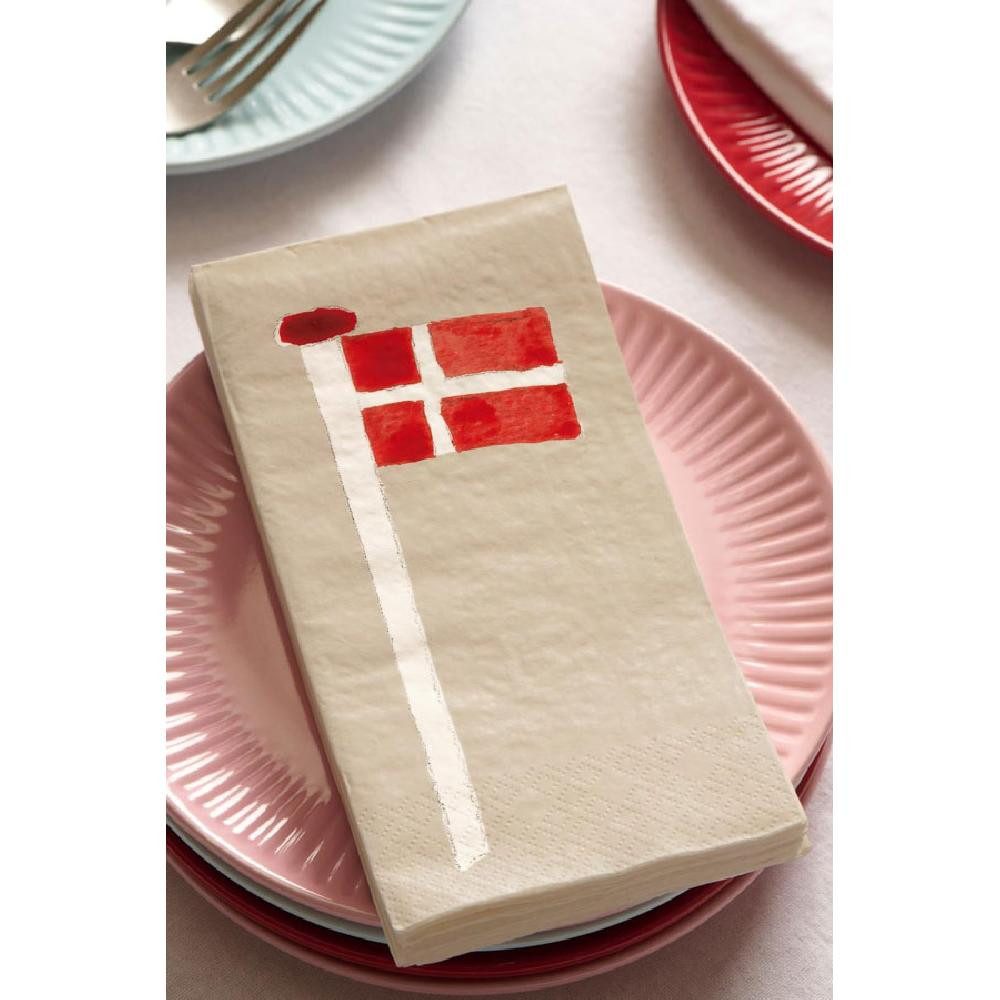 Ib Laursen Papierserviette Ib Laursen Servietten Danebrog Dänische Flagge (16-teilig)