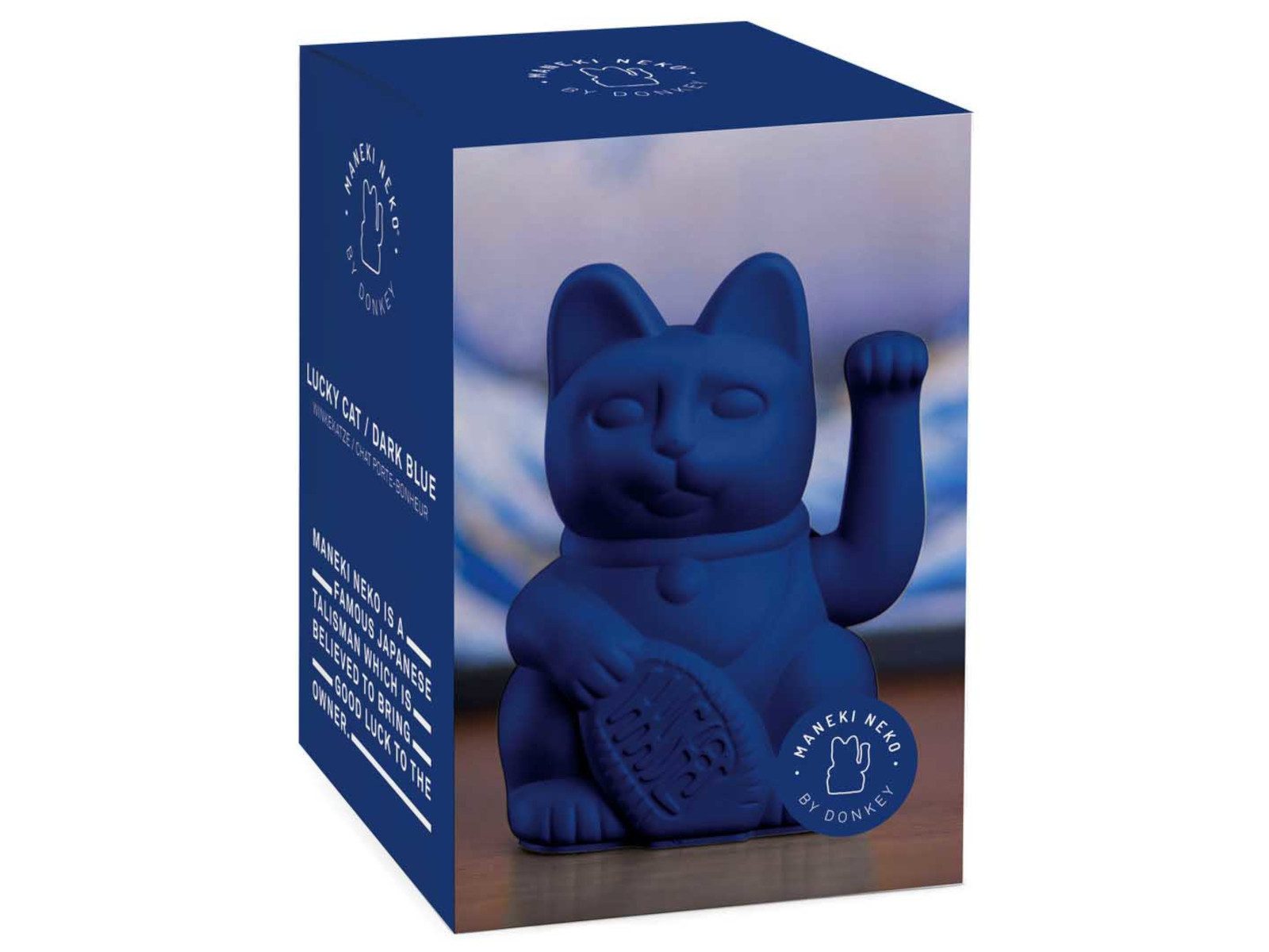 Donkey Products Dekofigur Lucky Cat Classic Winkekatze dunkelblau 15cm