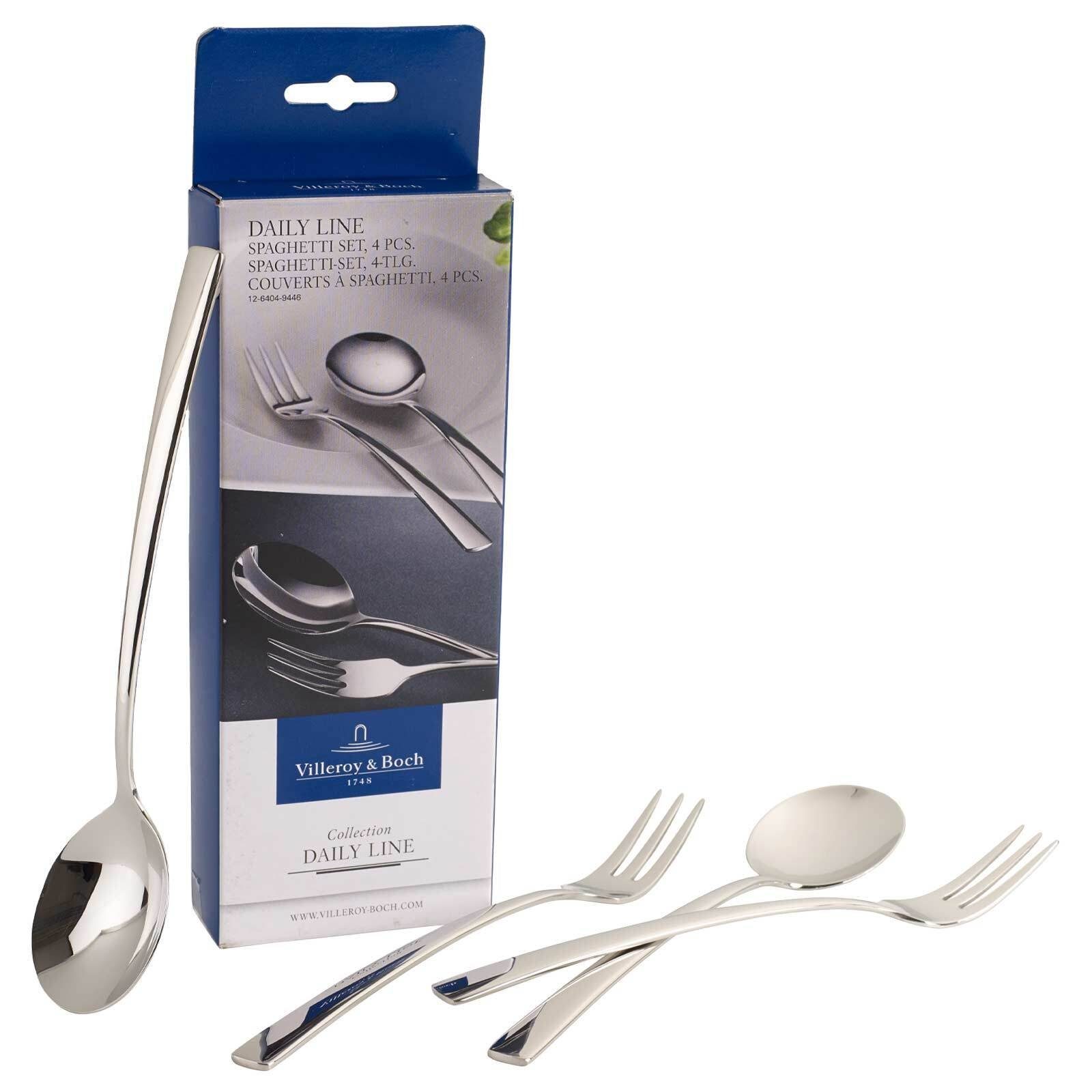 Villeroy & Boch Besteck-Set Daily Line Spaghetti Besteck-Set 21,5 cm (4-tlg), Edelstahl, Spülmaschinenfest