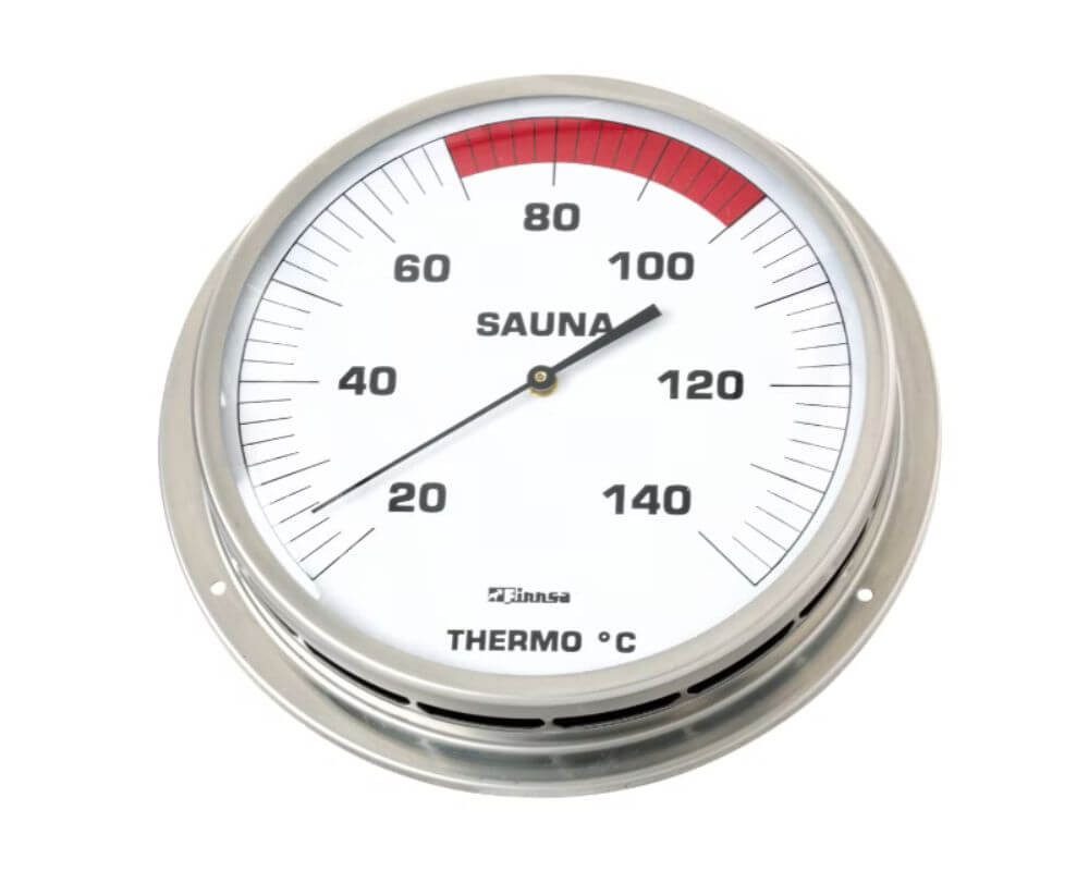 Finnsa® GmbH Infrarot-Thermometer Sauna-Thermometer mit 130 mm Skala - mit Flansch