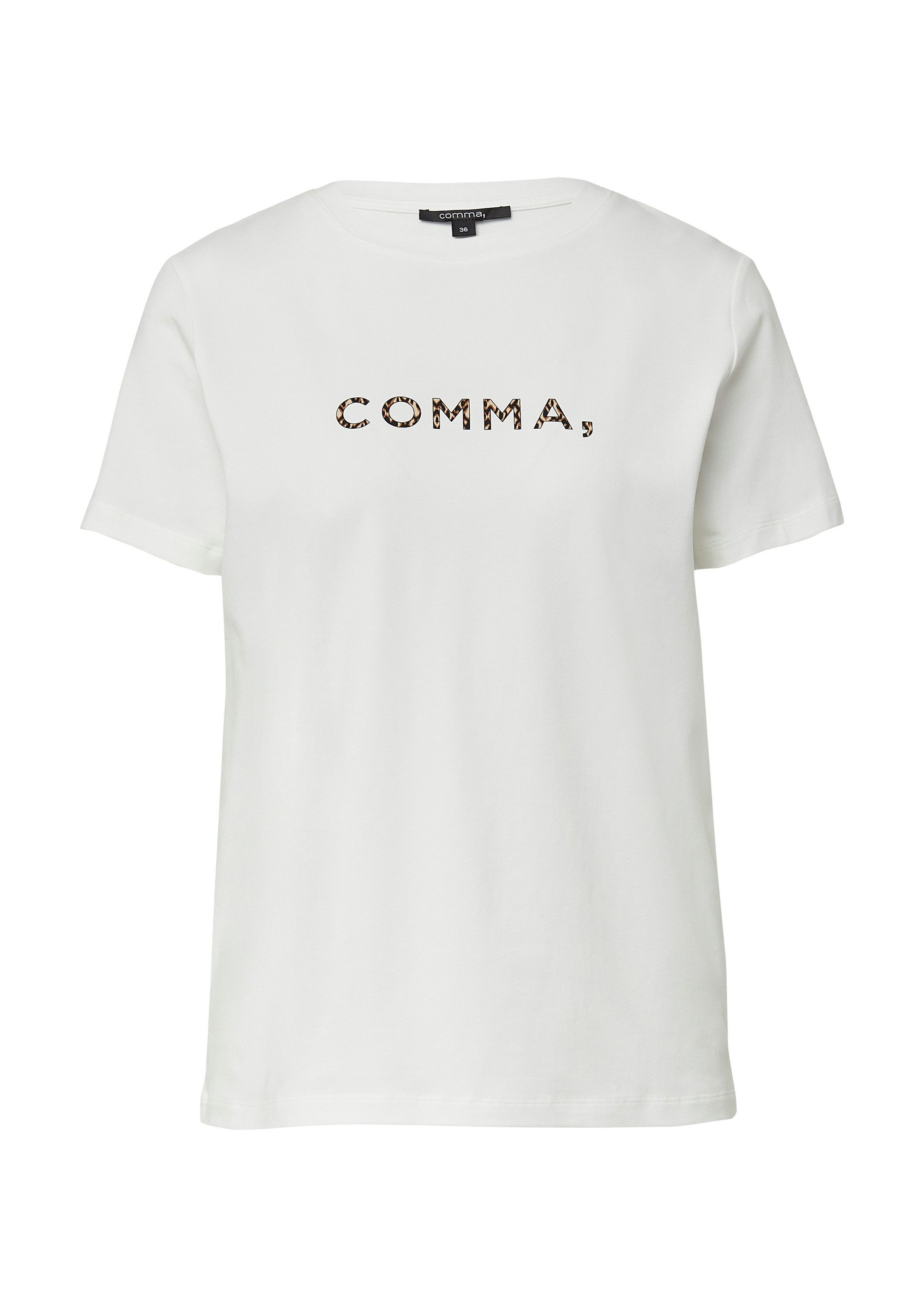 comma Kurzarmshirt T-Shirt T-Shirt aus Baumwollmix mit Frontprint günstig online kaufen