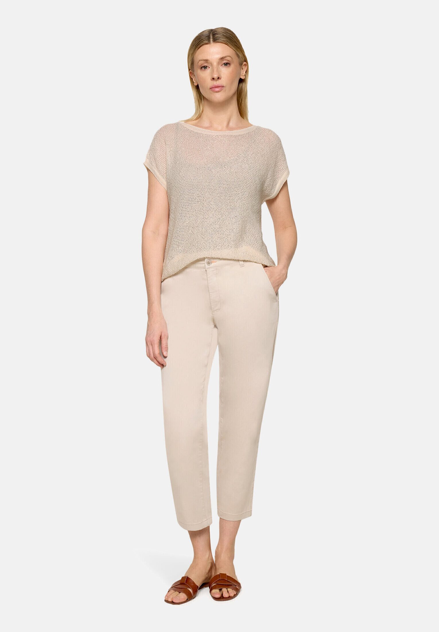 Cartoon Stricktop Damen mit Rundhalsausschnitt