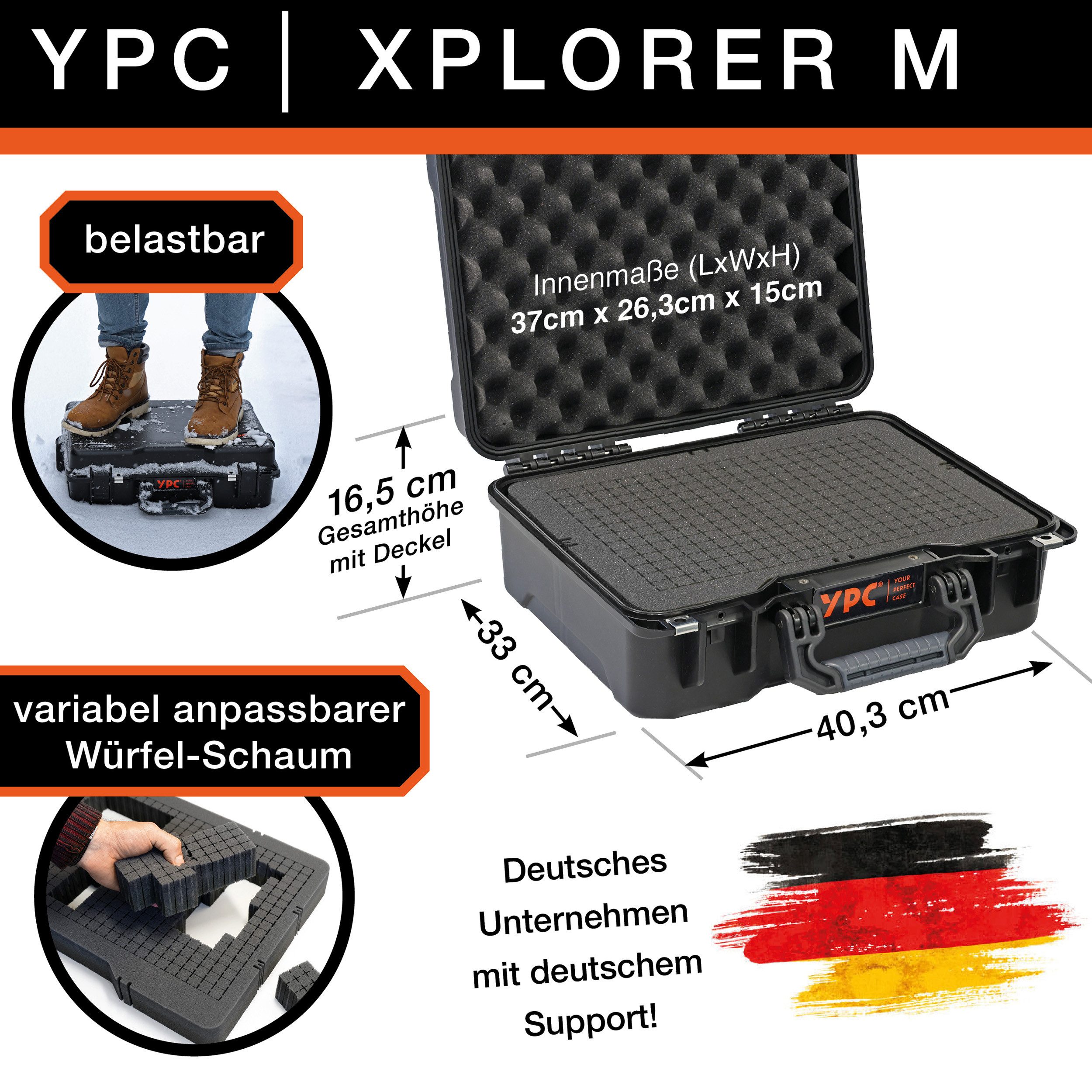 YPC Werkzeugkoffer Outdoor Koffer Trolley Hartschalenkoffer