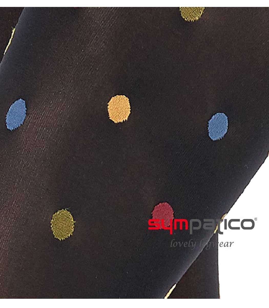 Sympatico Feinstrumpfhose Damen mit bunten Punkten DOTTY 80 DEN 80 DEN (1 St. 1er-Pack) Blickdicht, matt