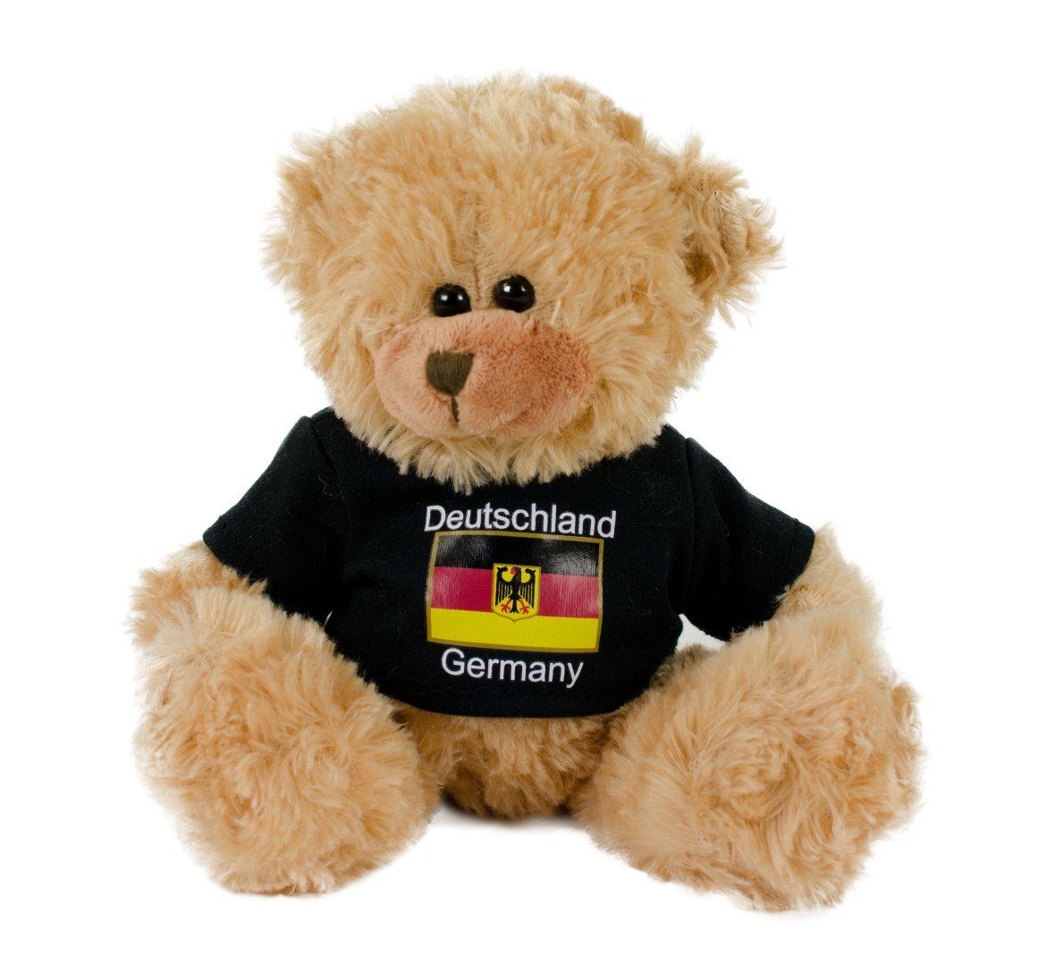 Teddys Rothenburg Kuscheltier Teddybär Germany mit schwarzem Shirt 22 cm Plüschteddy Stofftier