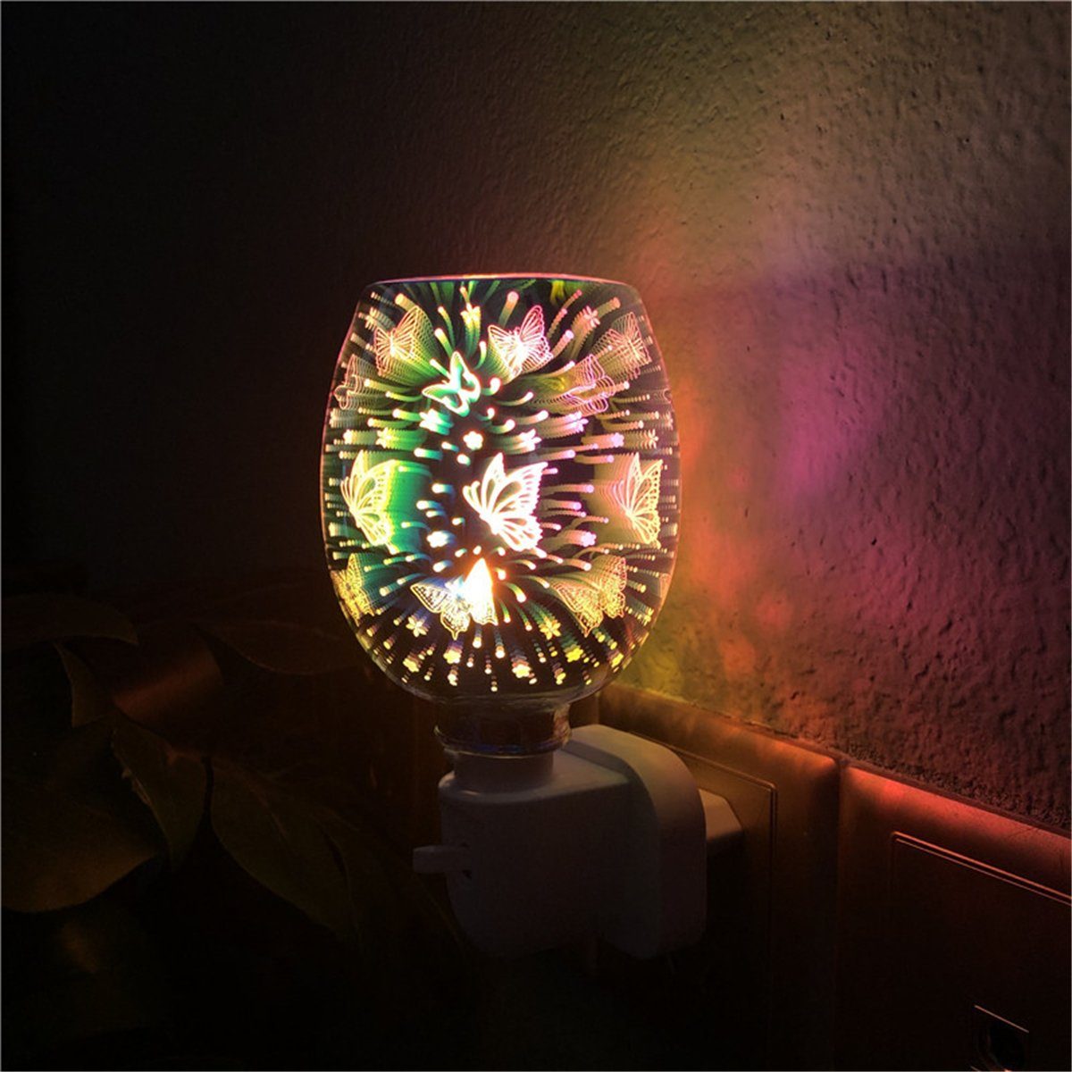 K&B Duftlampe Flammenlose Schmetterlings-Aromatherapielampe aus St) (1 geschmolzenem Wachs