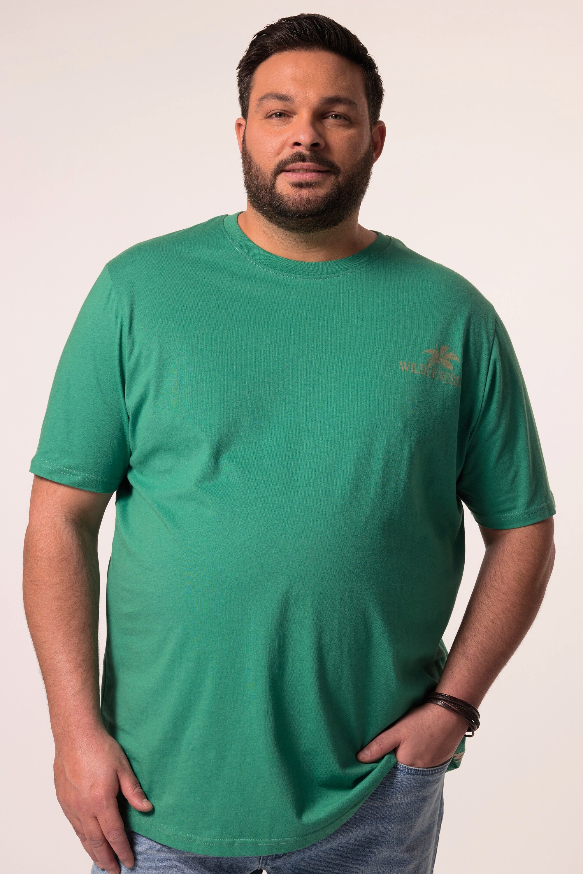 T-Shirt T-Shirt Halbarm großer Rücken-Print Rundhals