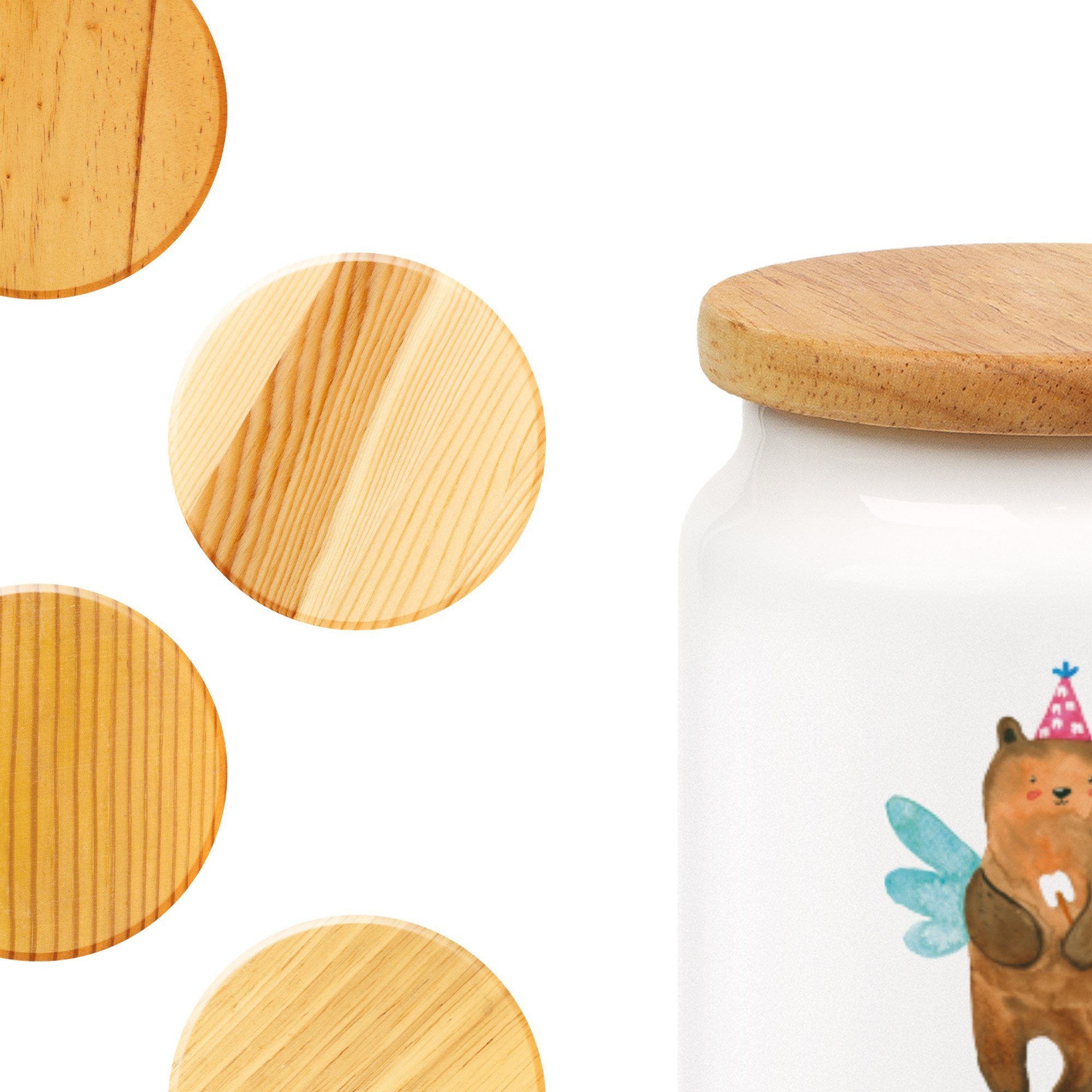 Mr. & Mrs. Panda Vorratsdose Bär - - Keksdose, Geschenk, Mil, Weiß Aufbewahrungsdose, Keramik, Dose, (1-tlg) Zahnfee