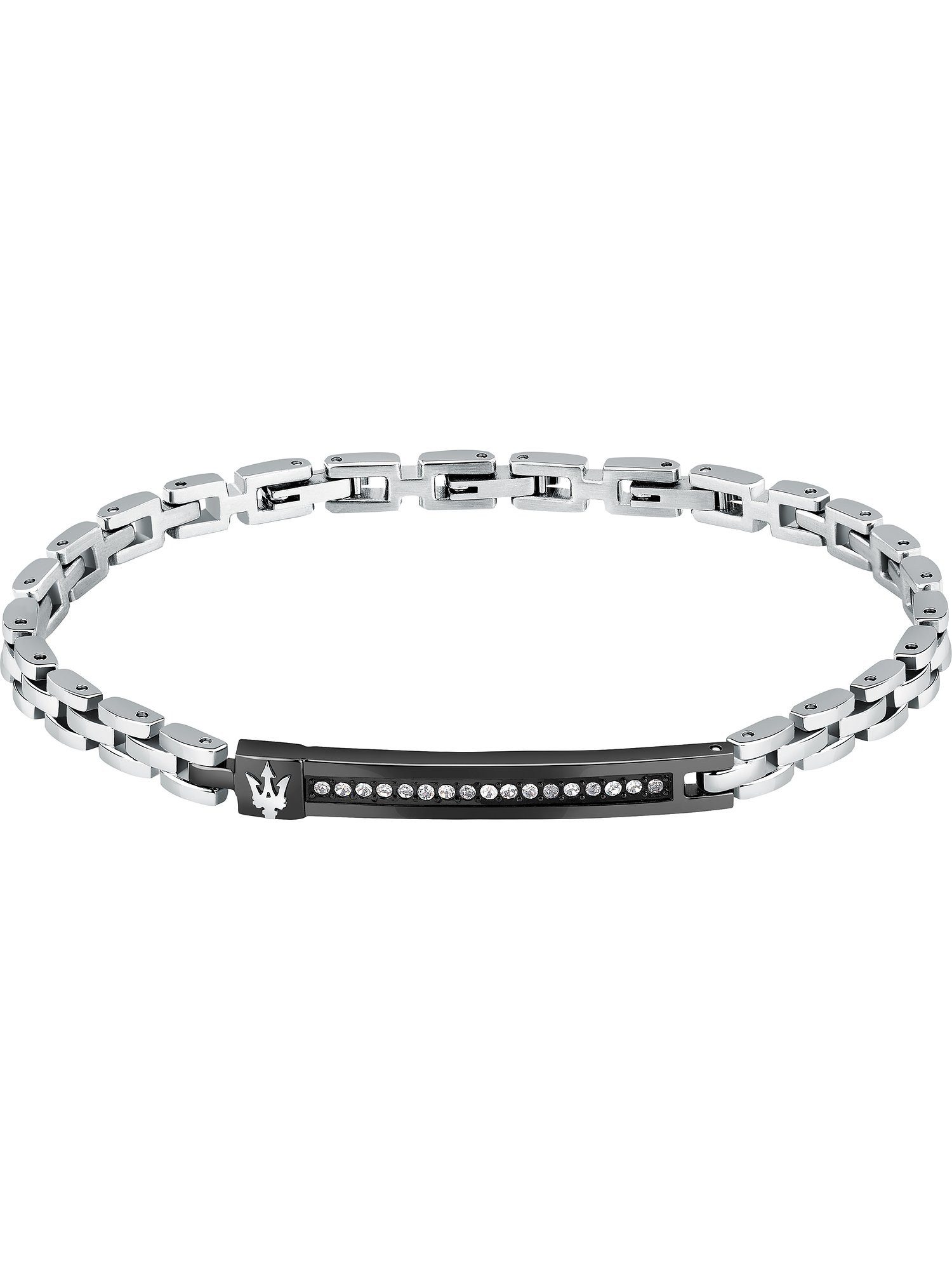 Edelstahlarmband Maserati Herren-Armband Edelstahl Kristall