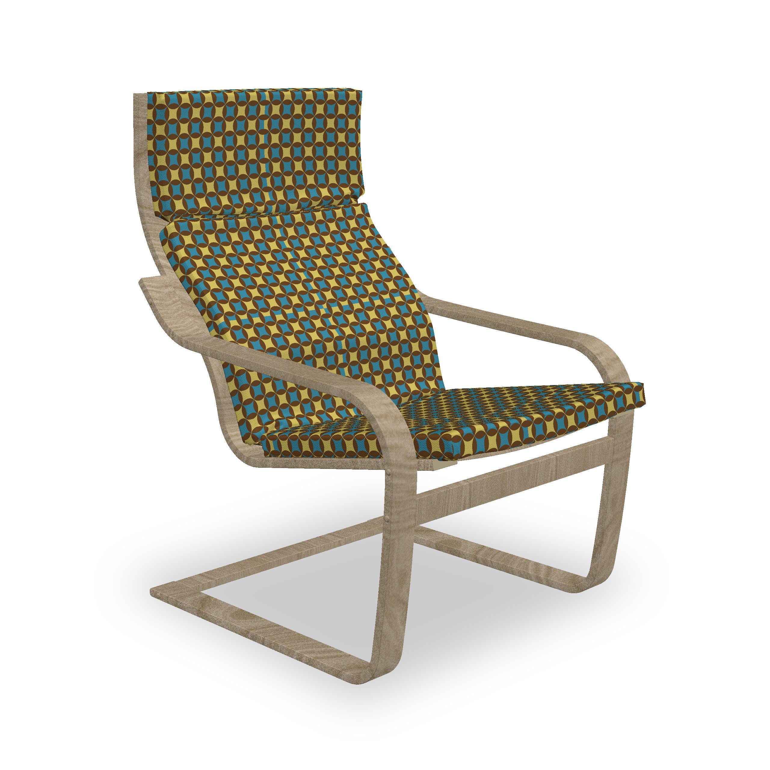 Tile Sitzkissen mit Stuhlkissen Retro und Geometric Jahre Abakuhaus Reißverschluss, Hakenschlaufe Stuhlkissen mit 70er Stil