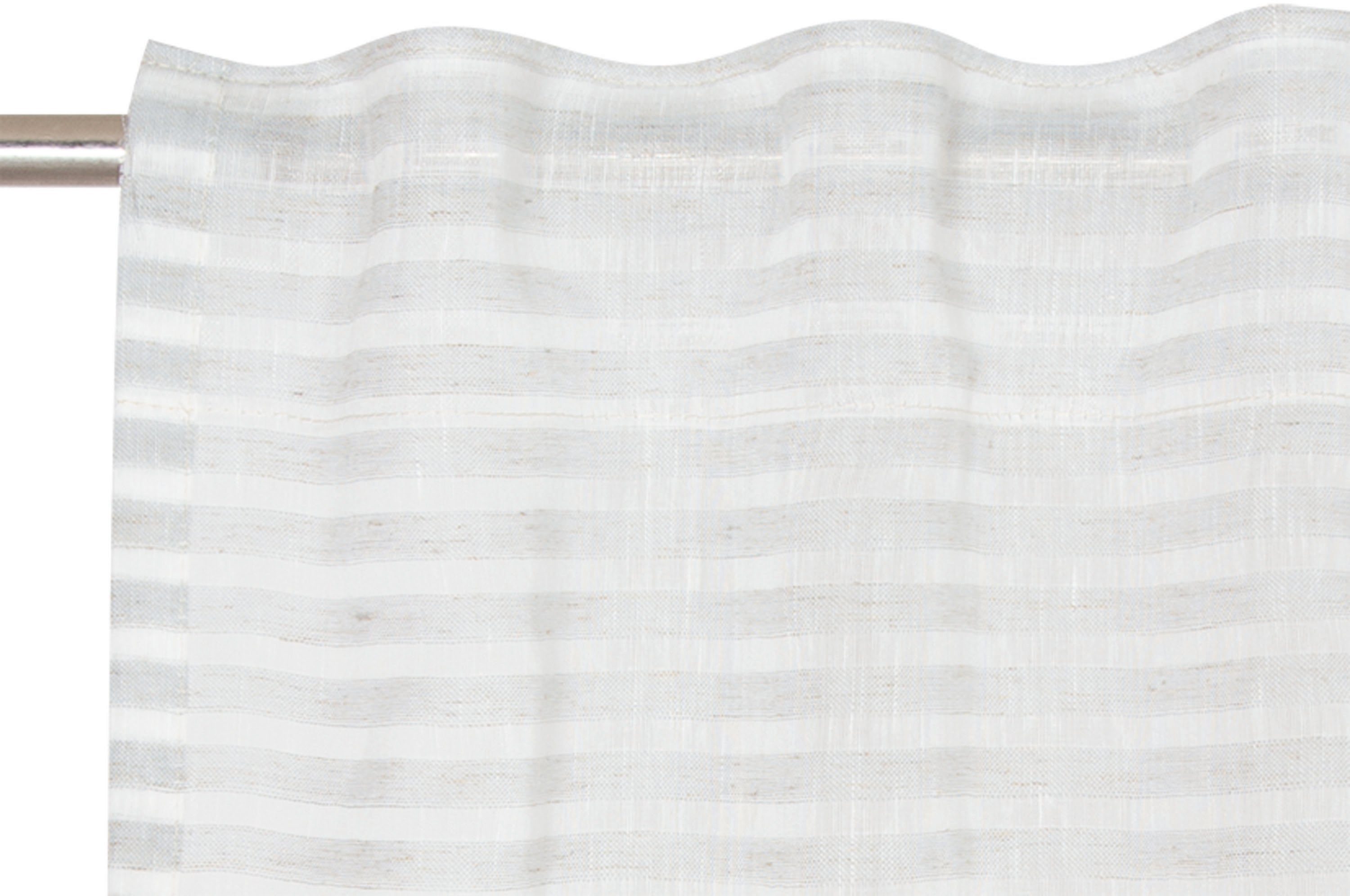 TOM TAILOR HOME Vorhang Natural Stripe (1 St), verdeckte Schlaufen, transparent, transparent