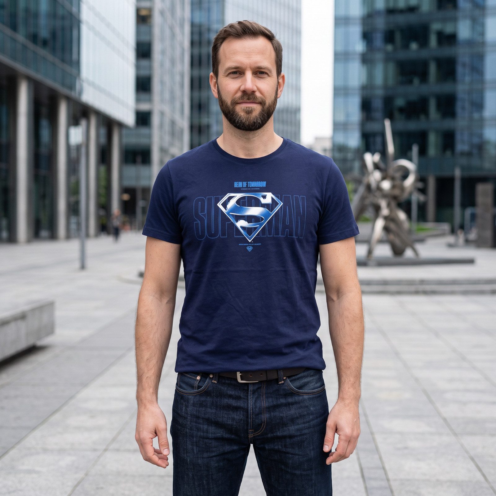 DC Comics Print-Shirt DC Comics Superman Herren Kurzarm T-Shirt Shirt Schwarz 100% Baumwolle – Bild 4 von 5