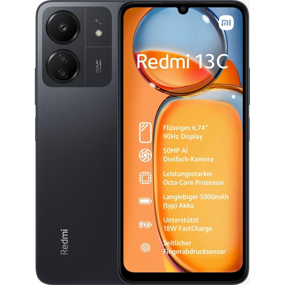 Xiaomi Redmi 13C 128 GB / 6 GB Smartphone midnight black Smartphone