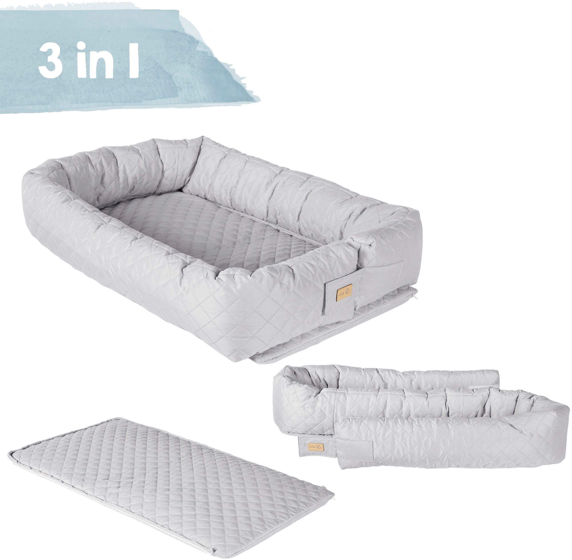 roba® Kuschelnest Babyounge, roba Style, silbergrau, 3in1