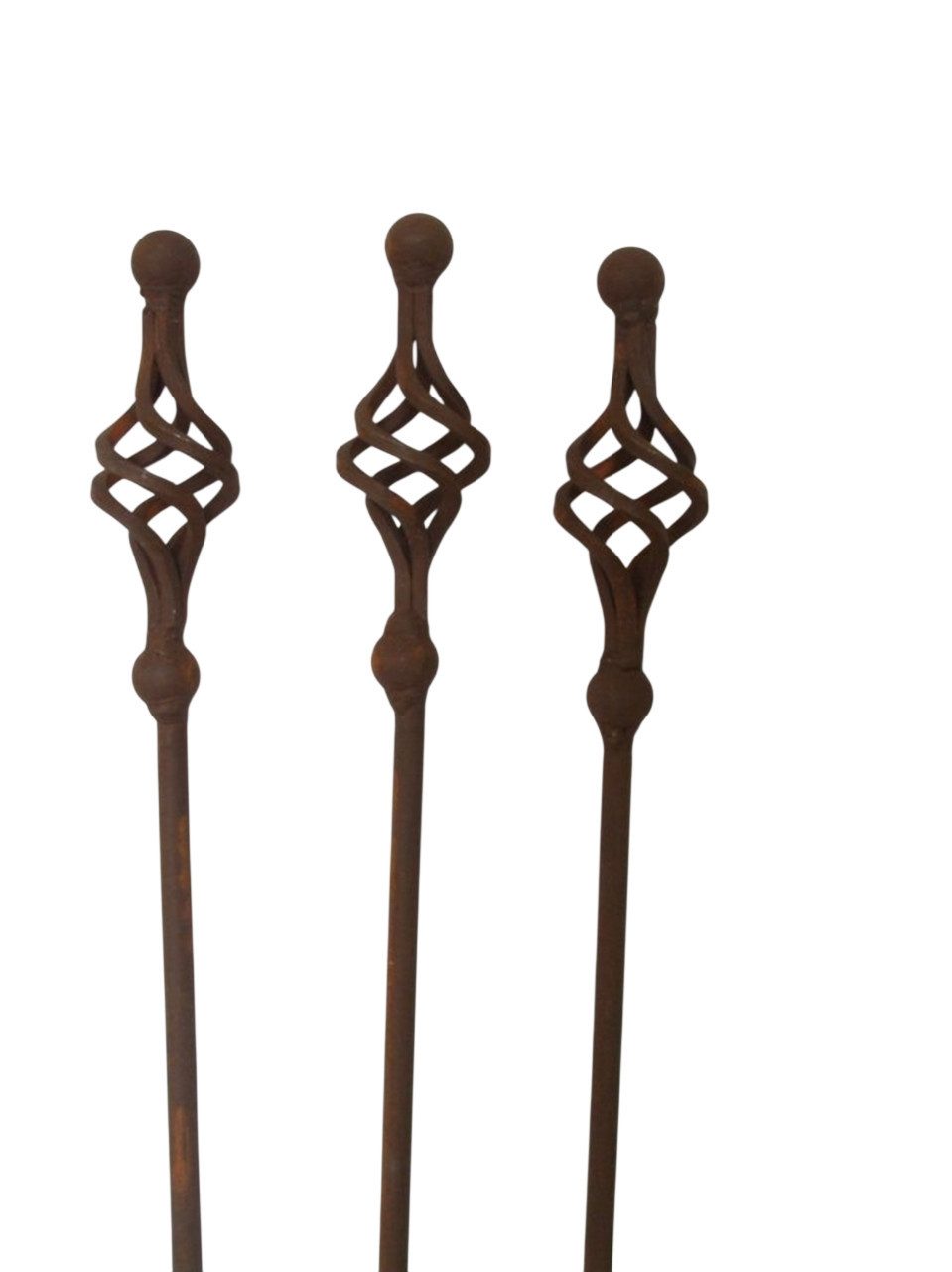 Deko-Impression Gartenstecker Set 3 Gartenstäbe, Rankstab, Rosenstab, gedrehte, Eisen, Rost, 116 cm (3-St)