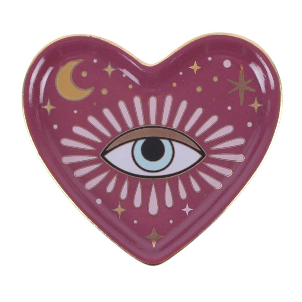Something Different Dekoschale Sacred Sight Herz-Schmuckschale mit Augenmotiv Witchy Deko (Einzelartikel), Sacred Sight Herz-Schmuckschale mit Augenmotiv Witchy Deko