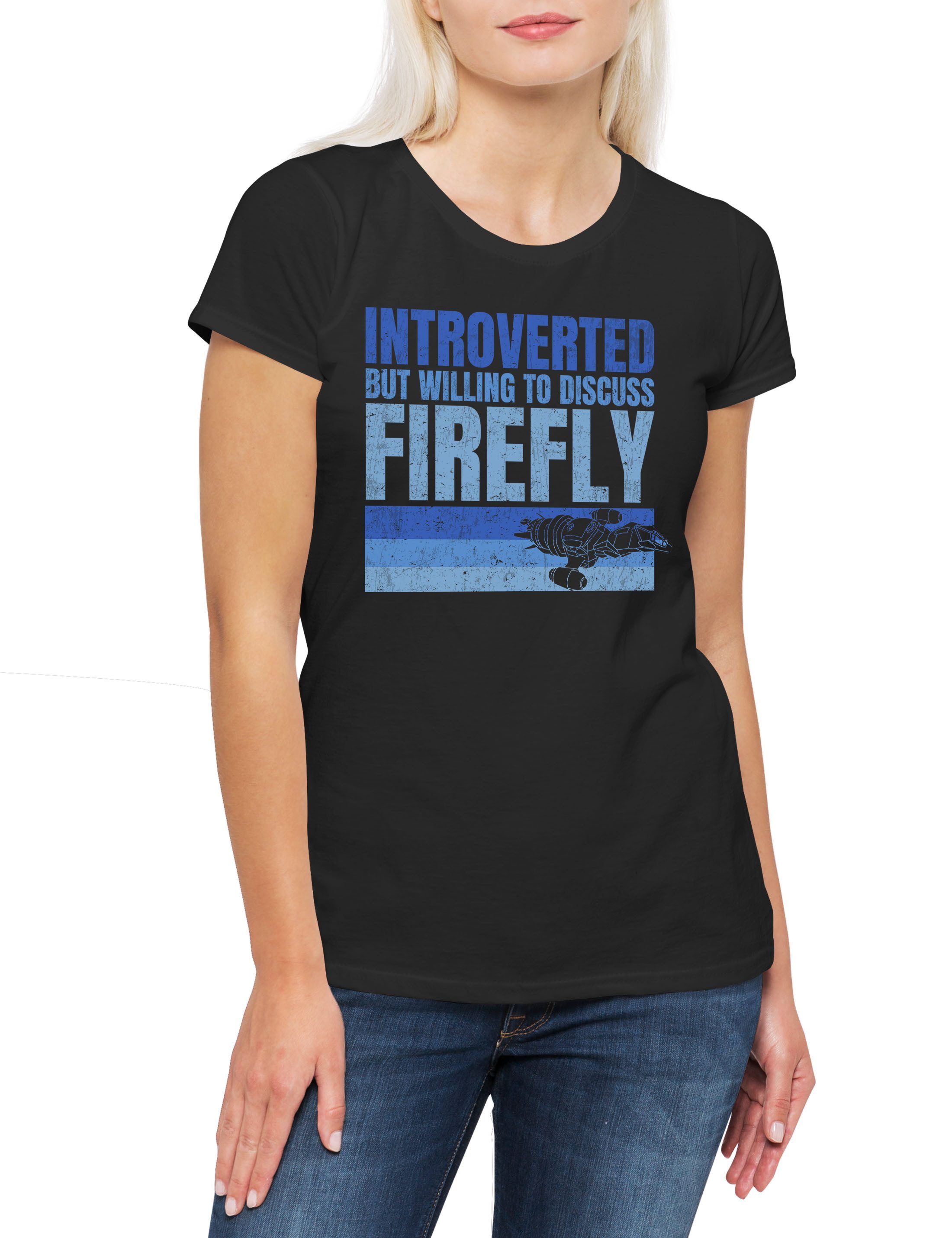 Print-Shirt Serenity Introverted Damen T-Shirt Sci-Fi Raumschiff Firefly Firefly