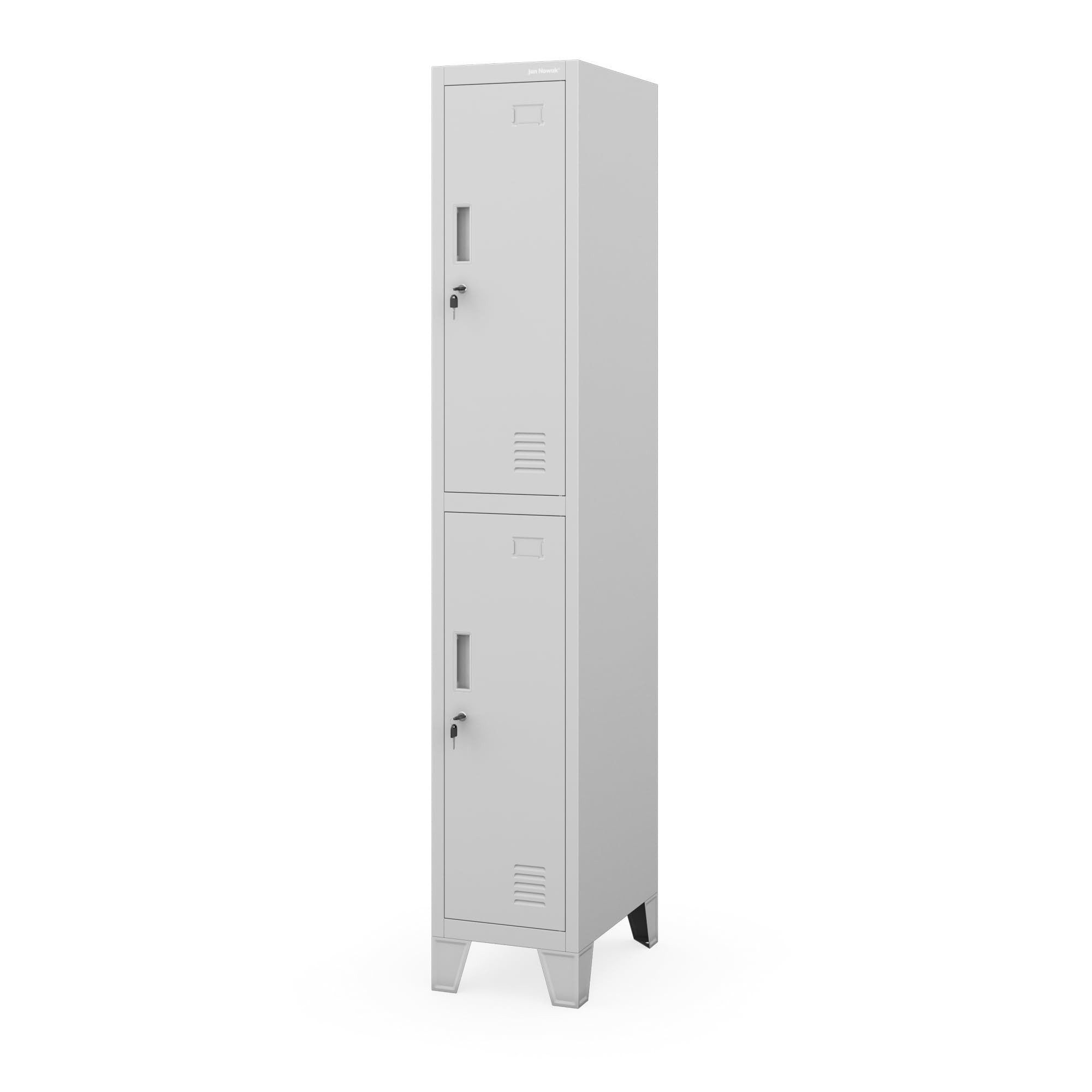 Jan Nowak Mehrzweckschrank Metall Kleiderspind 29 cm BARTEK 1 Plus 2 Fächer abschließbar (Stahl 0,6 mm 172 x 29 x 45 cm Wandmontage möglich) Garderobenschrank Schloss 172 cm hoch robust 4 Farben PZH