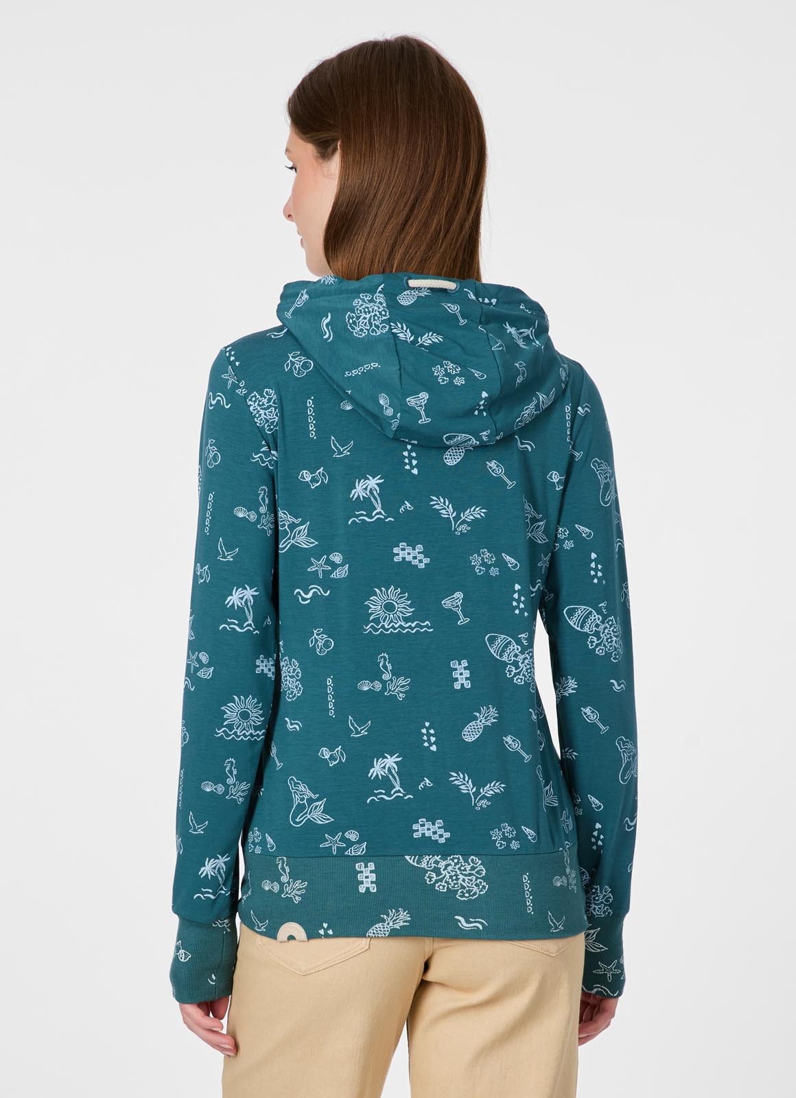 Ragwear Sweatjacke PAYA PRINT Bestseller aus dünner Viskosemischung und Allover-Print
