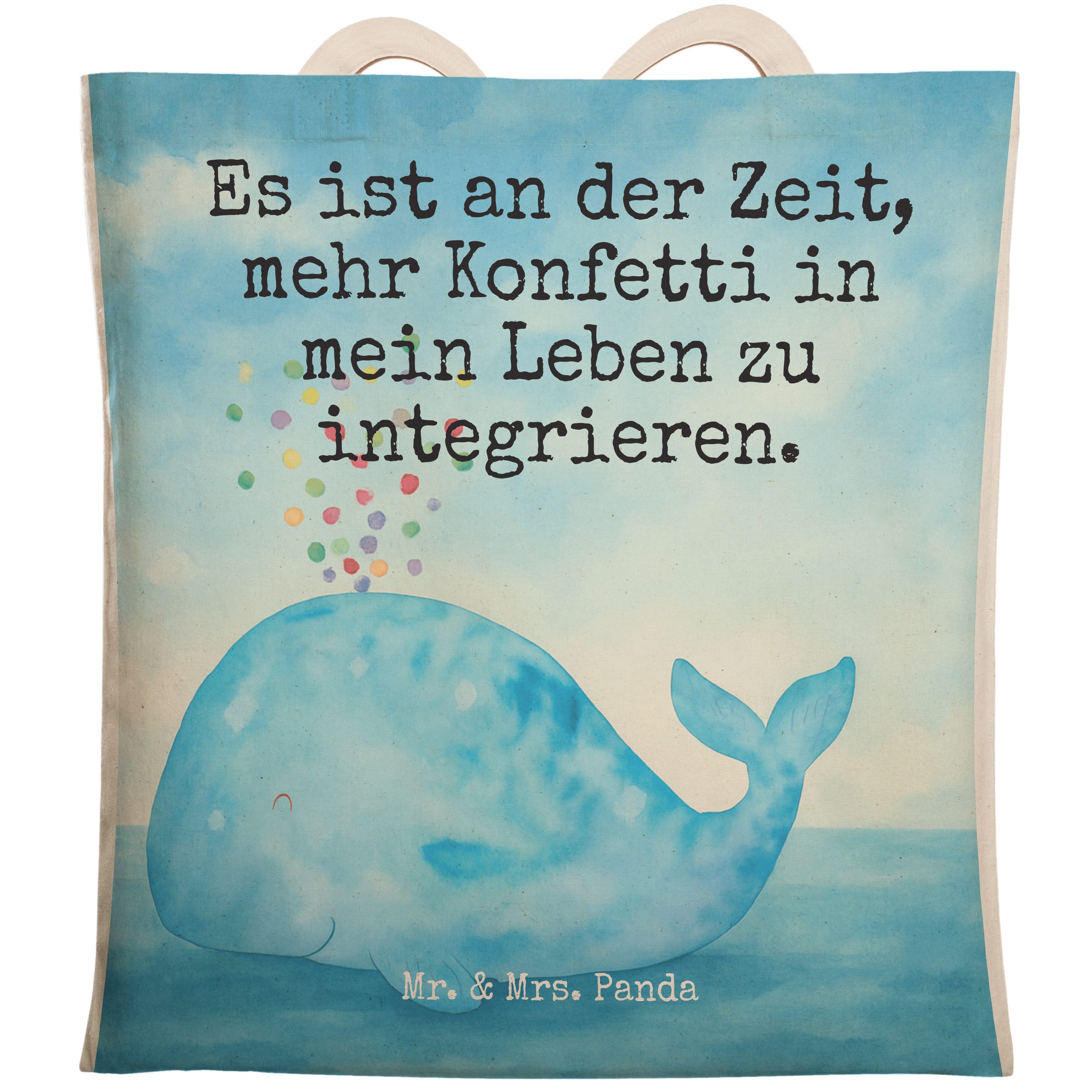 Tragetasche Wal Konfetti Design, Tote Bag, Weiß, Bag, Abnehmen, Geburtstag, Meer