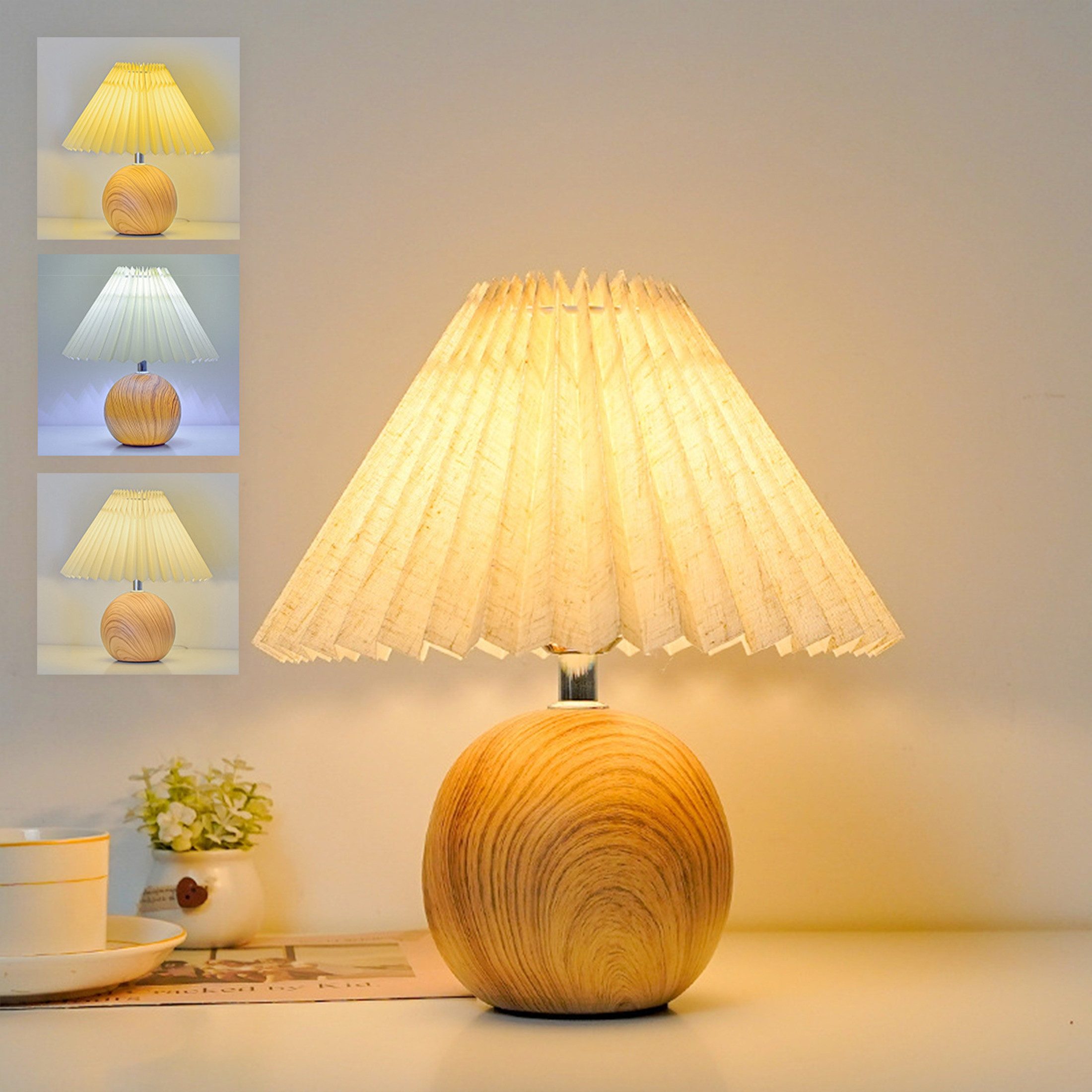 Masbekte Nachttischlampe 3-farbige dimmbare Tischleuchte, Nachtlicht günstig online kaufen
