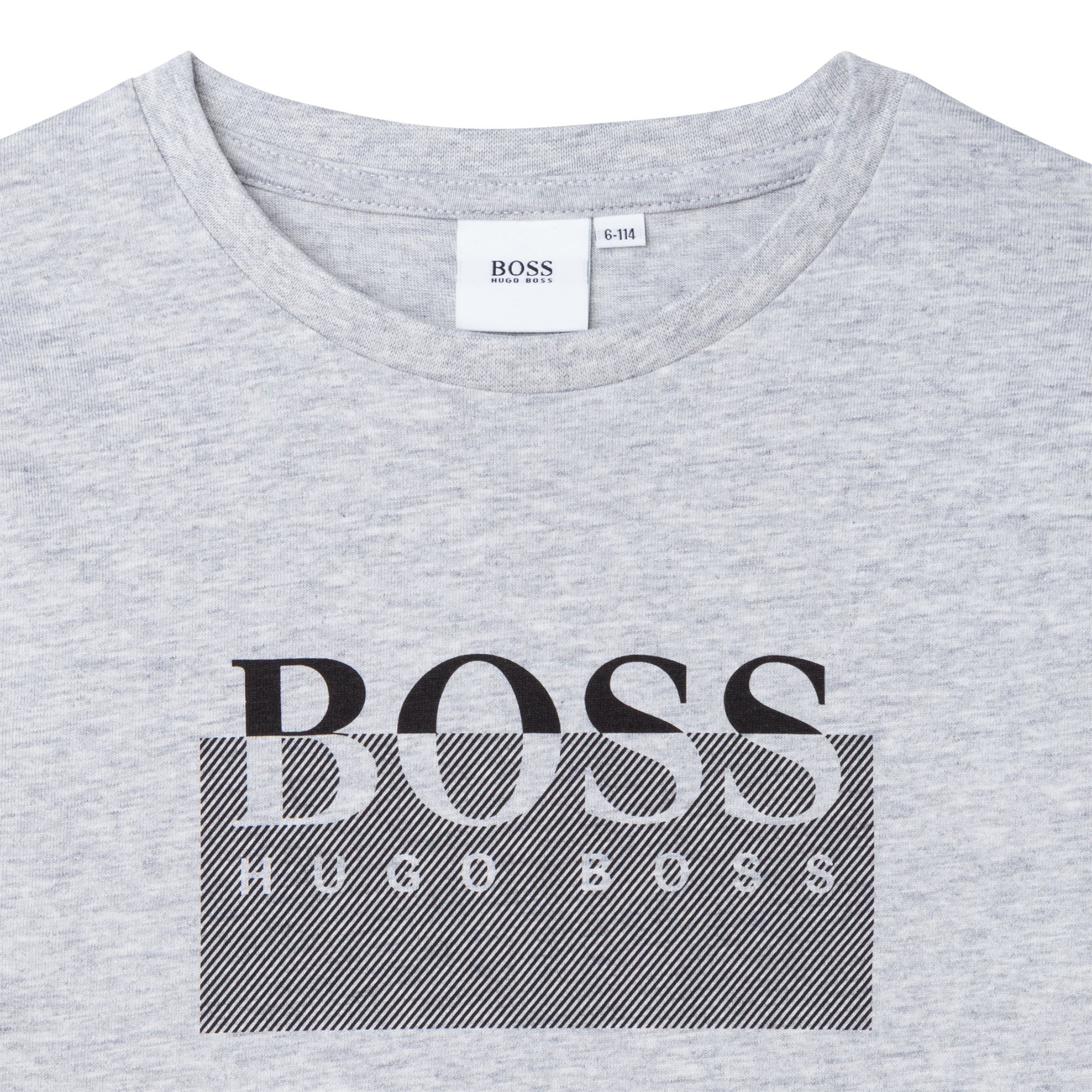 Boss Kidswear Langarmshirt Boss Kidswear Langarmshirt grau mit Logo