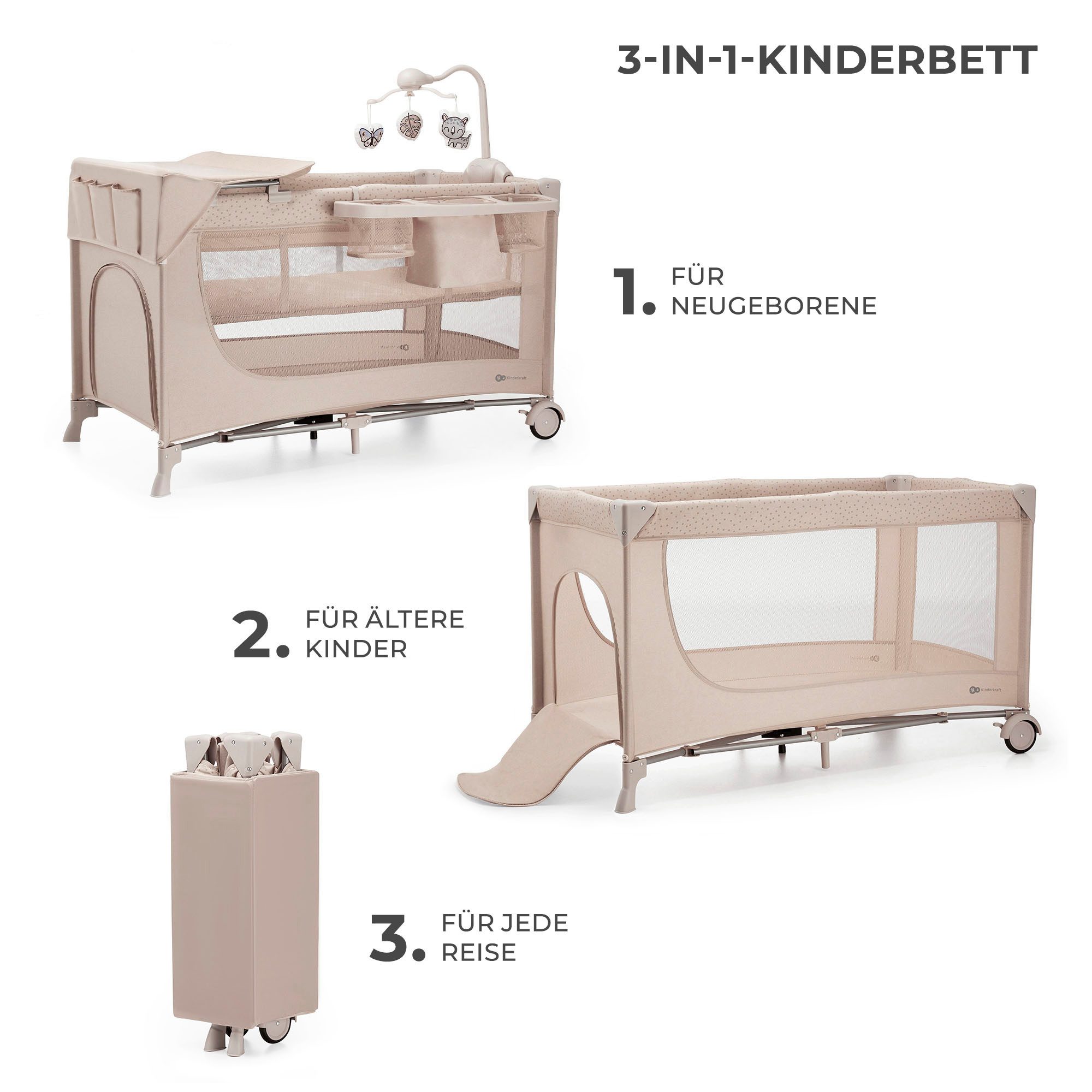 Kinderkraft Baby-Reisebett JOY 2 mit Zubehör günstig online kaufen