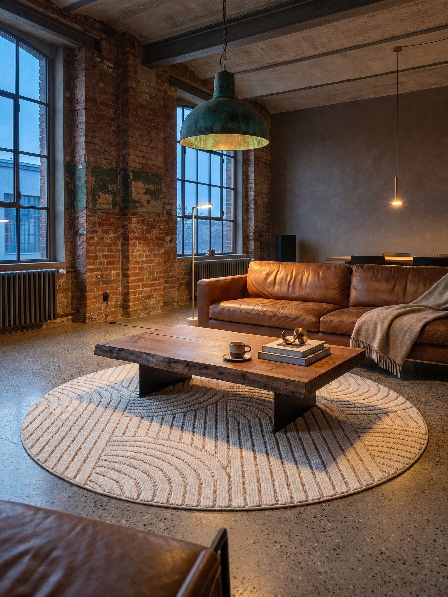 KADIMA DESIGN Teppich LANGAU Flachgewebe Hoch-Tief 3D Bögen Waschbar Wohnzimmer, Rund, Höhe: 7 mm, Creme, 80x80 cm, Saugroboter OEKO-TEX Fußbodenheizung Strapaz – Bild 5 von 5
