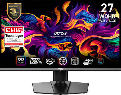 MSI MPG 271QRX QD-OLED Gaming-Monitor (67 cm/27 ", 2560 x 1440 px, WQHD, 0,03 ms Reaktionszeit, 360 Hz)