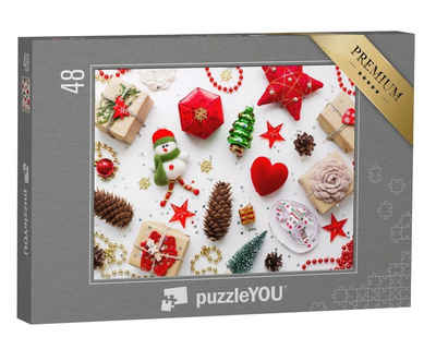 puzzleYOU Puzzle Sortiment von Weihnachtsdekoration, 48 Puzzleteile, puzzleYOU-Kollektionen Weihnachten