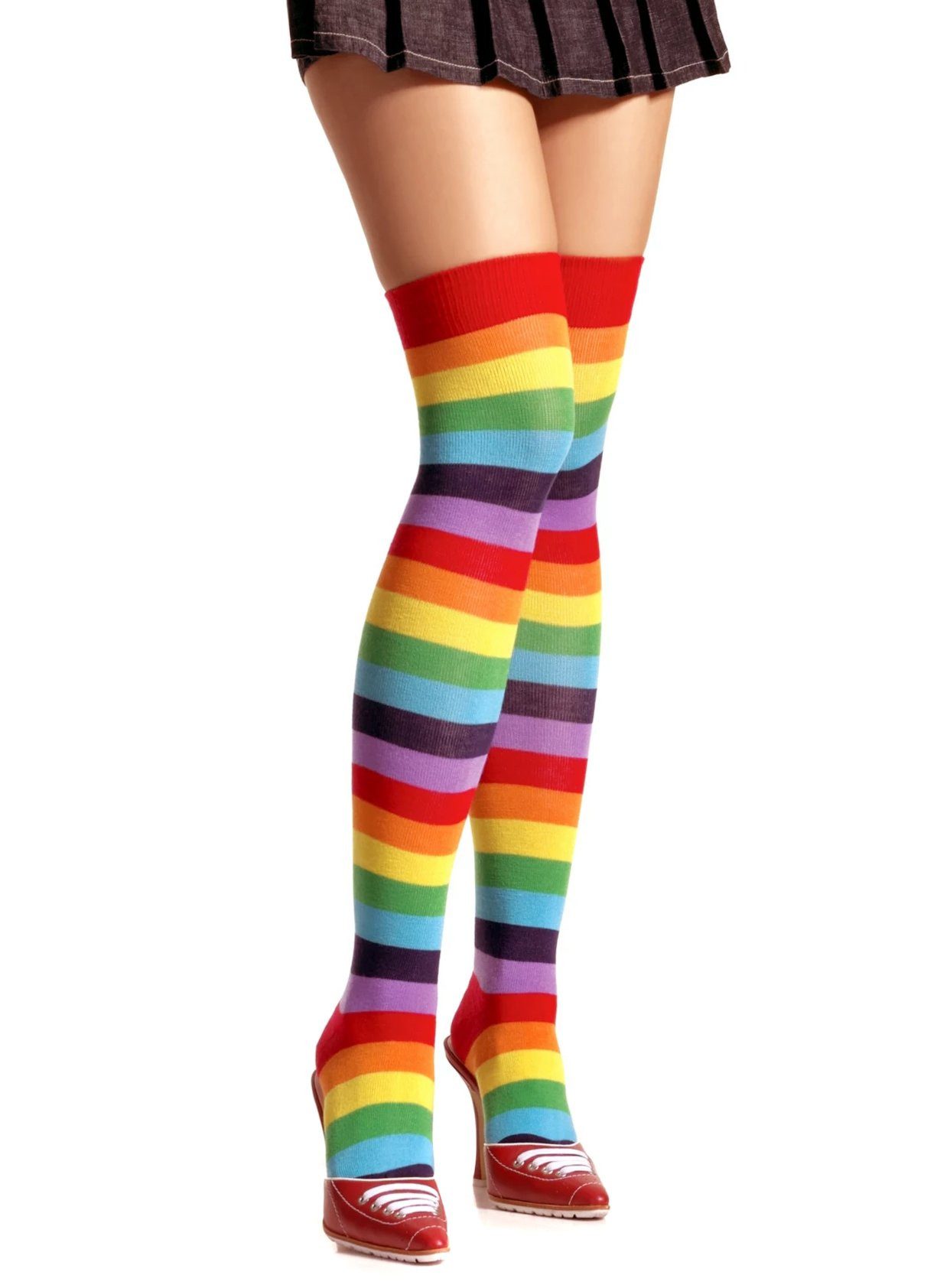 Leg Avenue Overknees Regenbogen Strümpfe