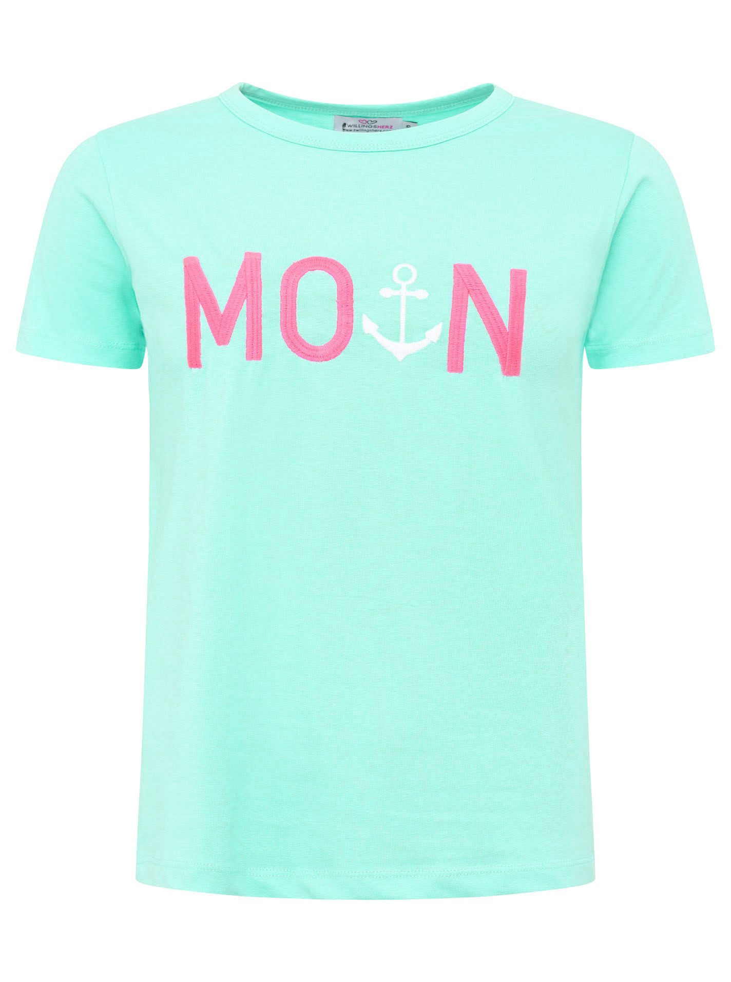 Zwillingsherz T-Shirt "MoinZH" Kurzarm, Rundhalsausschnitt, Stickerei, Baumwollmischung – Bild 2 von 5