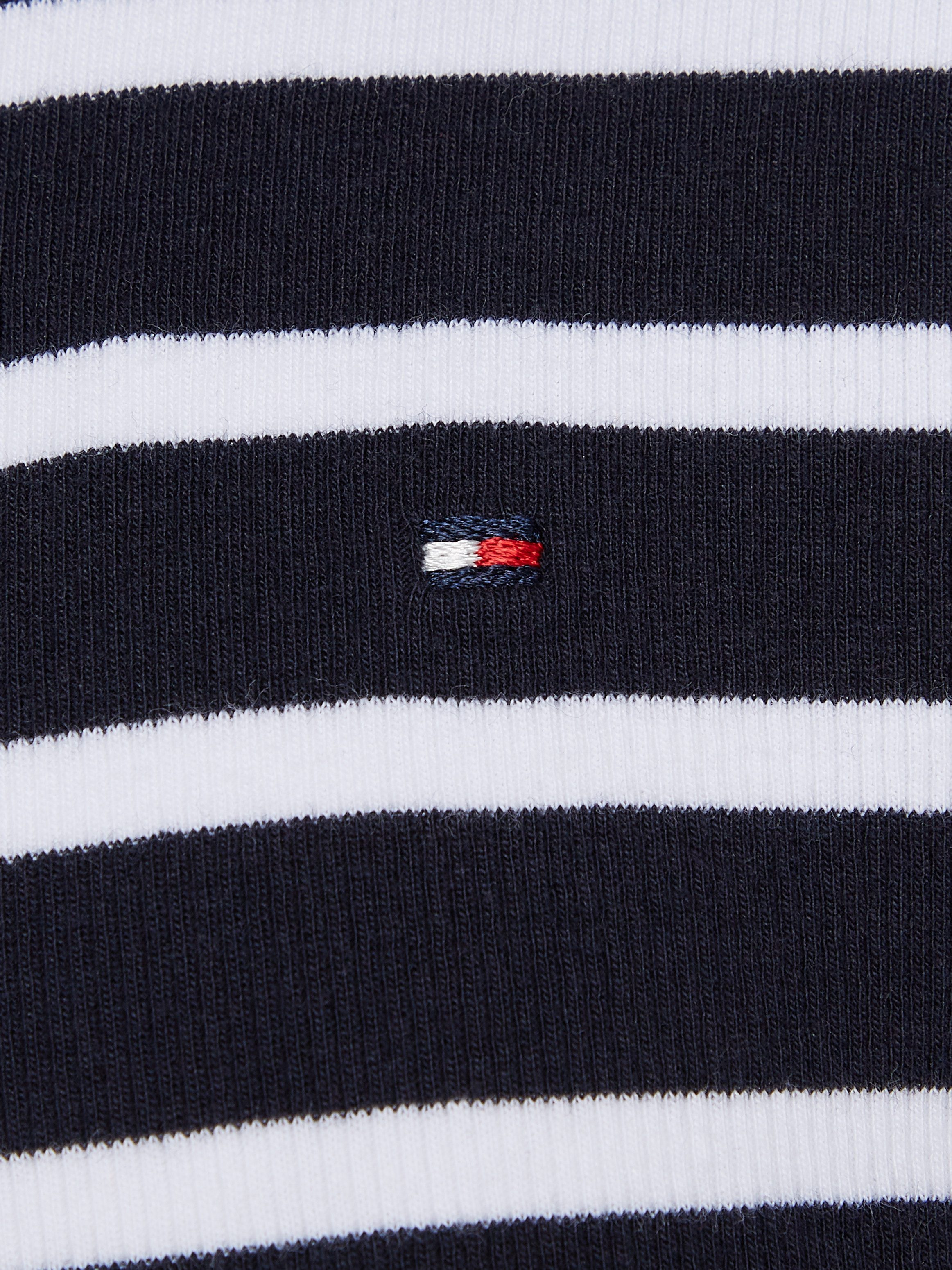 Tommy Hilfiger Langarmshirt MOCK NECK RIB TOP LS im Streifendesign, mit Babylock-Saum