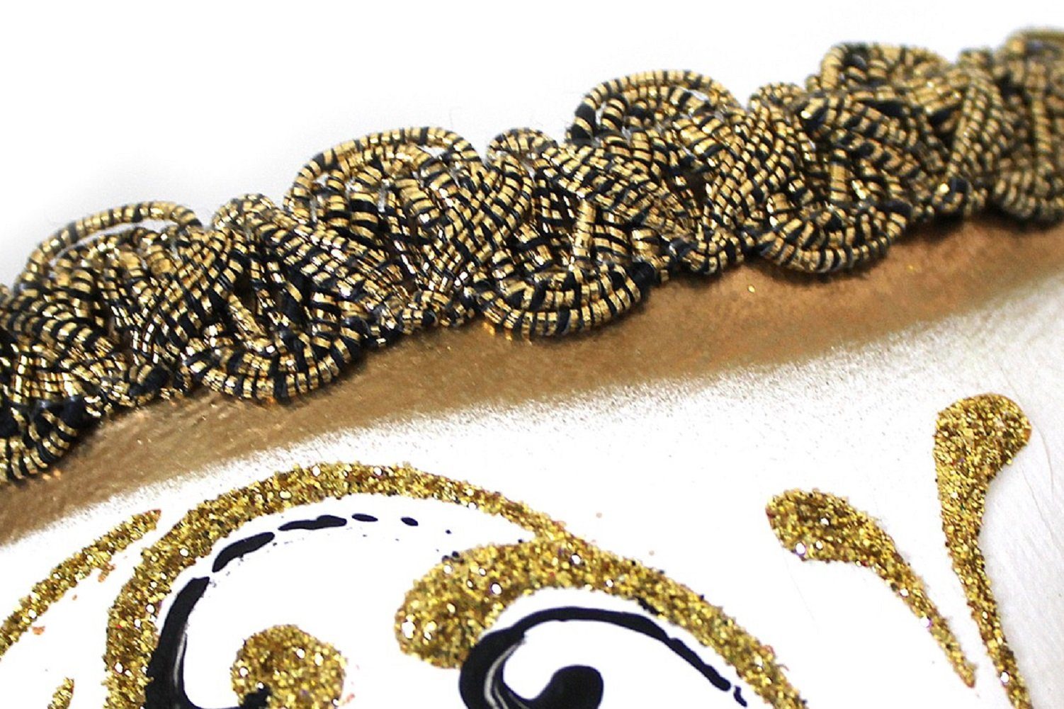 Carta Alta Venetian Masks Verkleidungsmaske Original Venezianische Maske Damen Colombina Decor Era Gold Weiss, Hergestellt in Venedig
