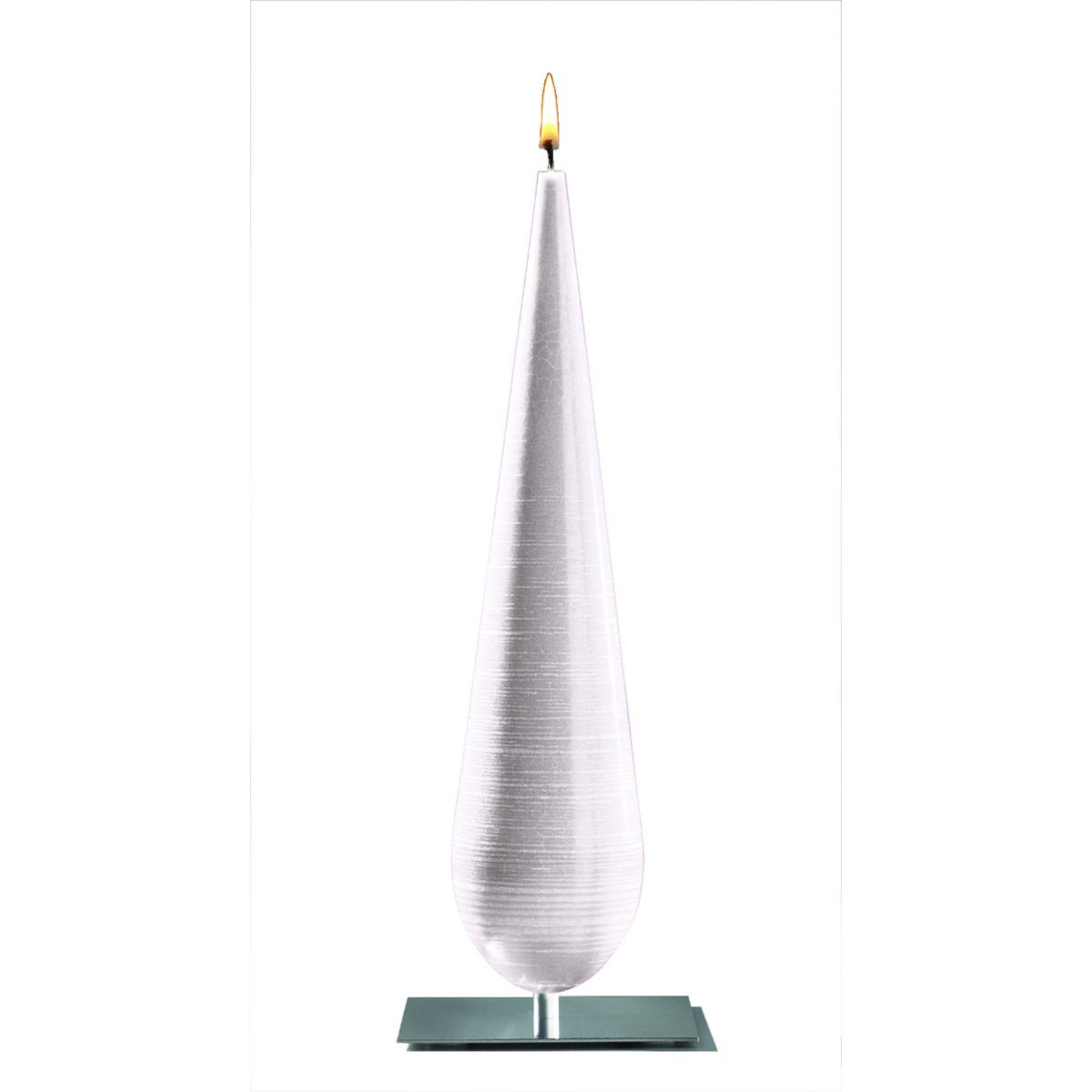 Amabiente Kerzenhalter Objektkerze CALLA weiß 36cm, Brenndauer bis zu 45 Stunden, unbedenklich für Asthmatiker / Allergiker