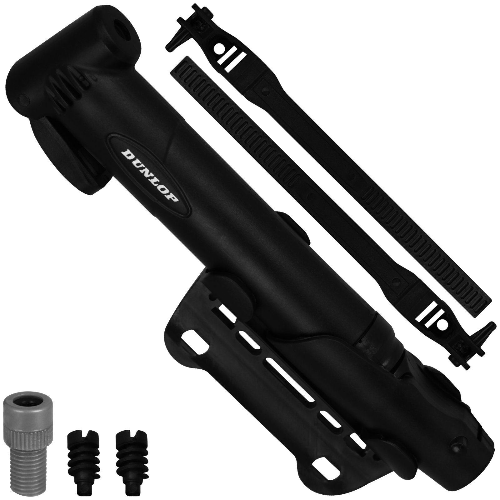 EDCO Fahrradpumpe Dunlop Mini-Fahrradluftpumpe Schwarz Luftpumpe  Miniluftpumpe Handpumpe, Minipumpe Luft Pumpe Fahrrad E-Bike Handpumpe  Fahrradluftpumpe