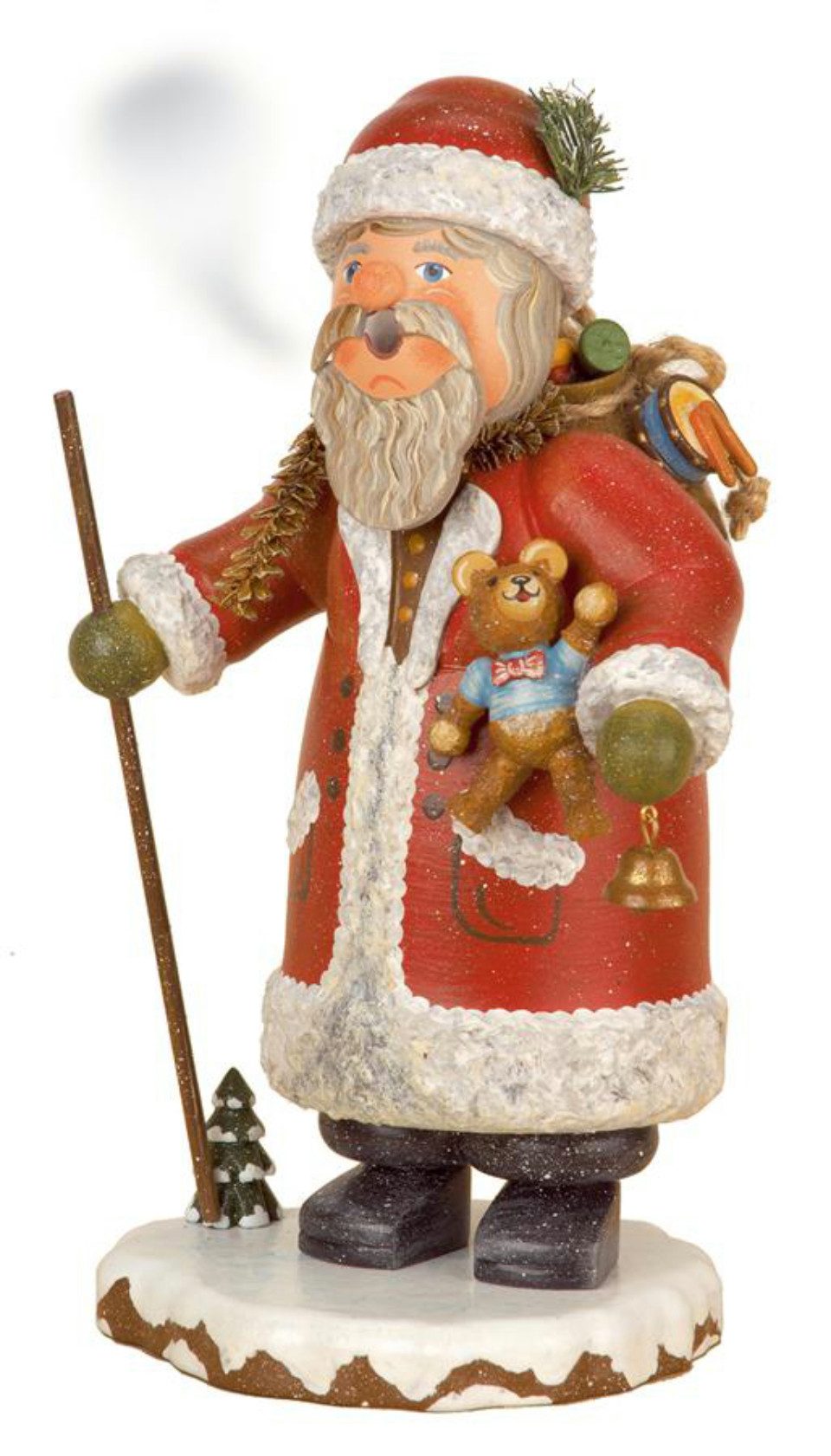 Hubrig Volkskunst Zschorlau Erzgebirge Räuchermännchen Hubrig Räuchermann Weihnachtsmann, (1 St), Handarbeit aus dem Erzgebirge