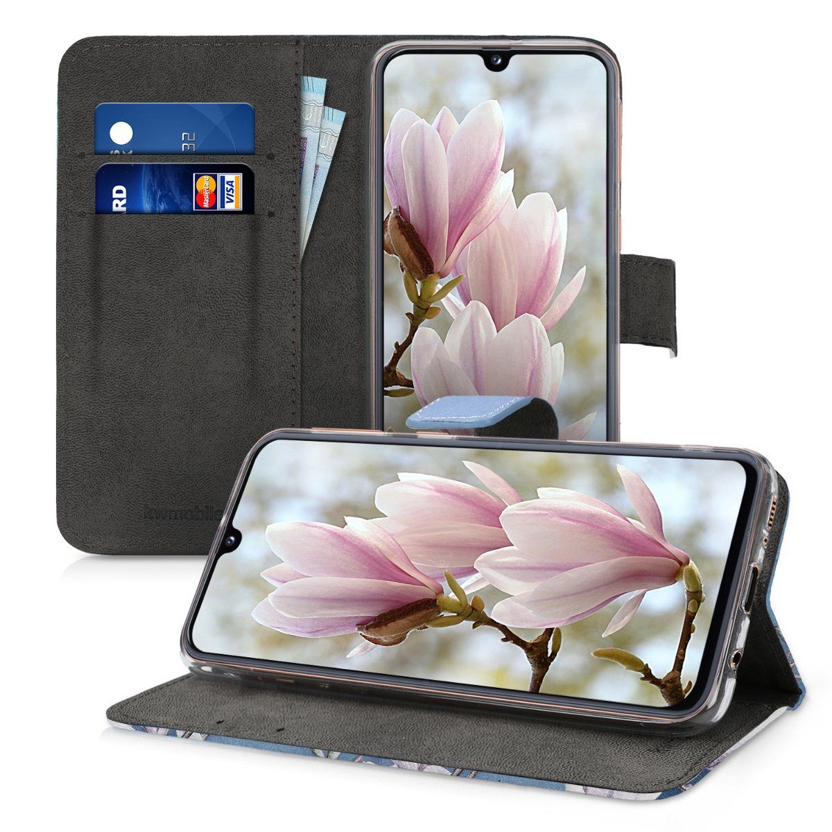 kwmobile Etui Wallet Case für Samsung Galaxy A40, Hülle mit Ständer Kartenfächer - Handyhülle – Bild 4 von 5