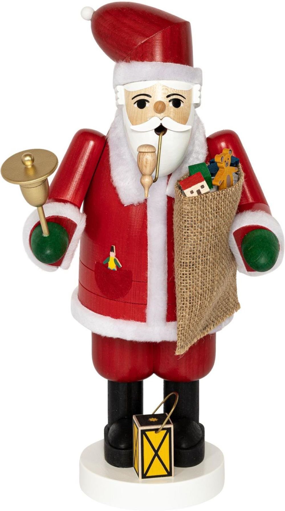 Richard Glaesser Räuchermännchen Weihnachtsmann groß, Höhe 34cm, Handwerkskunst original Erzgebirge
