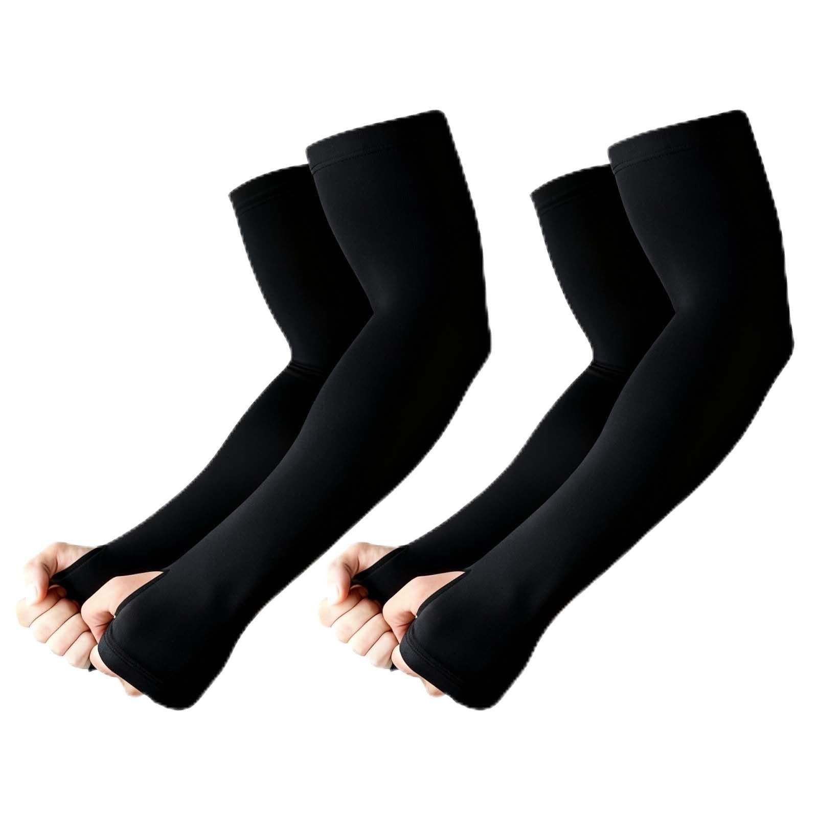 FOUORTUNATE-BEE Armlinge 2 Paar UV Armschützer Kompressions-Armstulpen mit Daumenloch Für Radfahren Wandern Laufen Golf Angeln Sport UV-Schutz Unisex