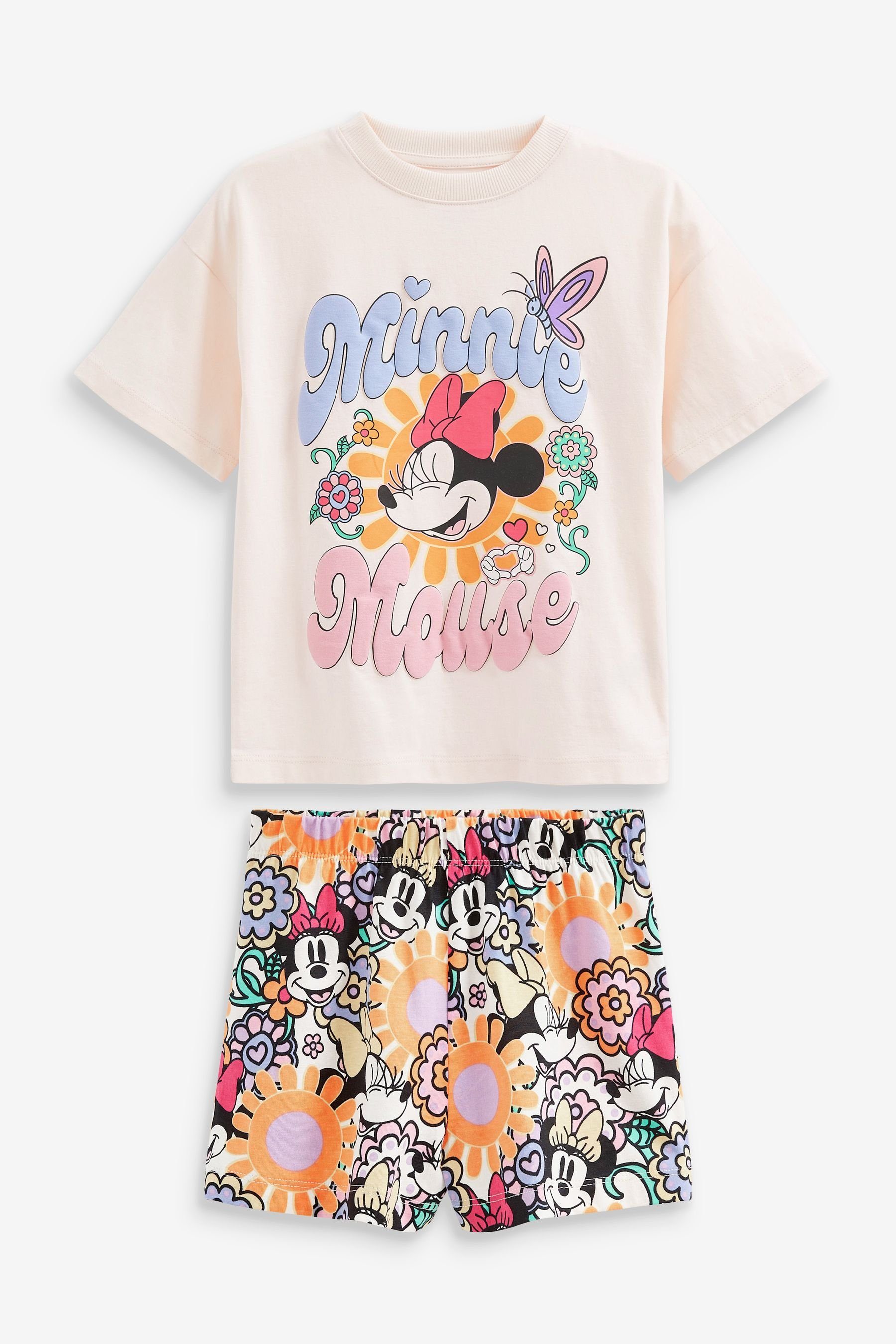 Next Pyjama Kurzer Pyjama (2 tlg) Minnie Mouse Cream/Blue