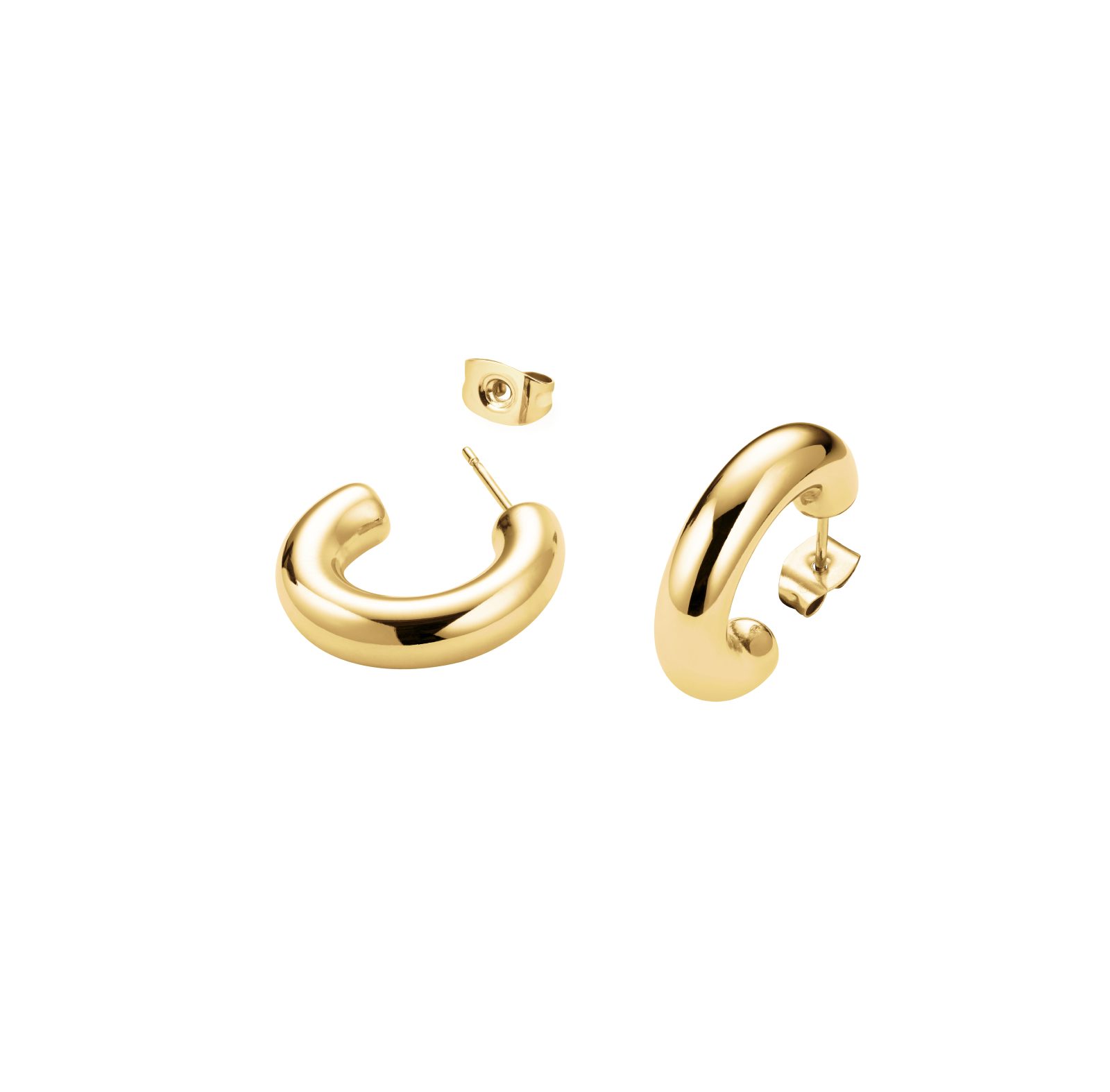 ROSEFIELD Ohrring-Set ROSEFIELD Mitteldicke Creolen Goldfarben
