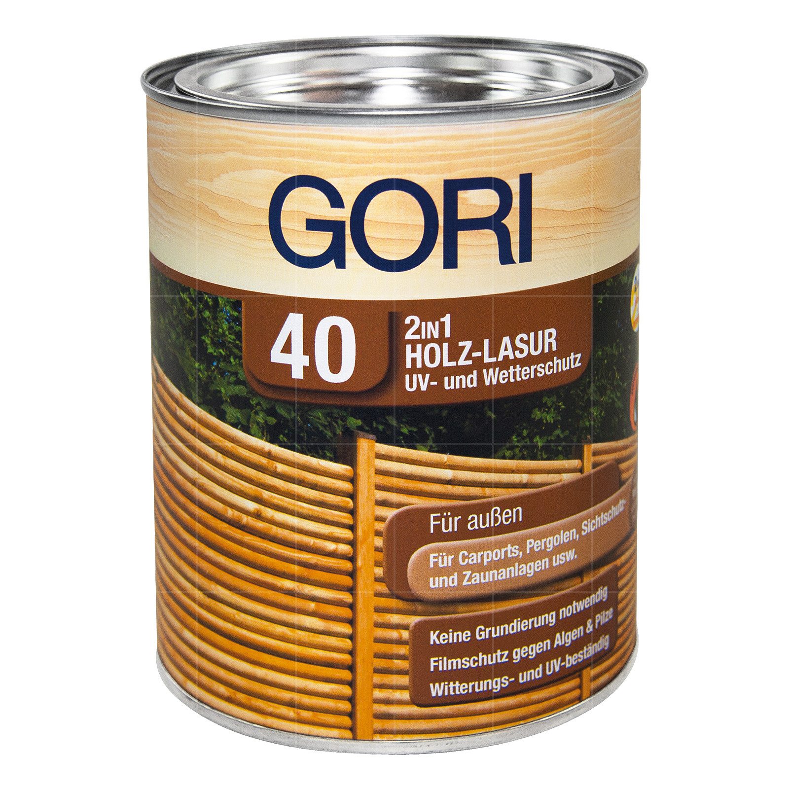 GORI Holzschutzlasur 40 2in1 Imprägnier Holzlasur - 0.75 Ltr