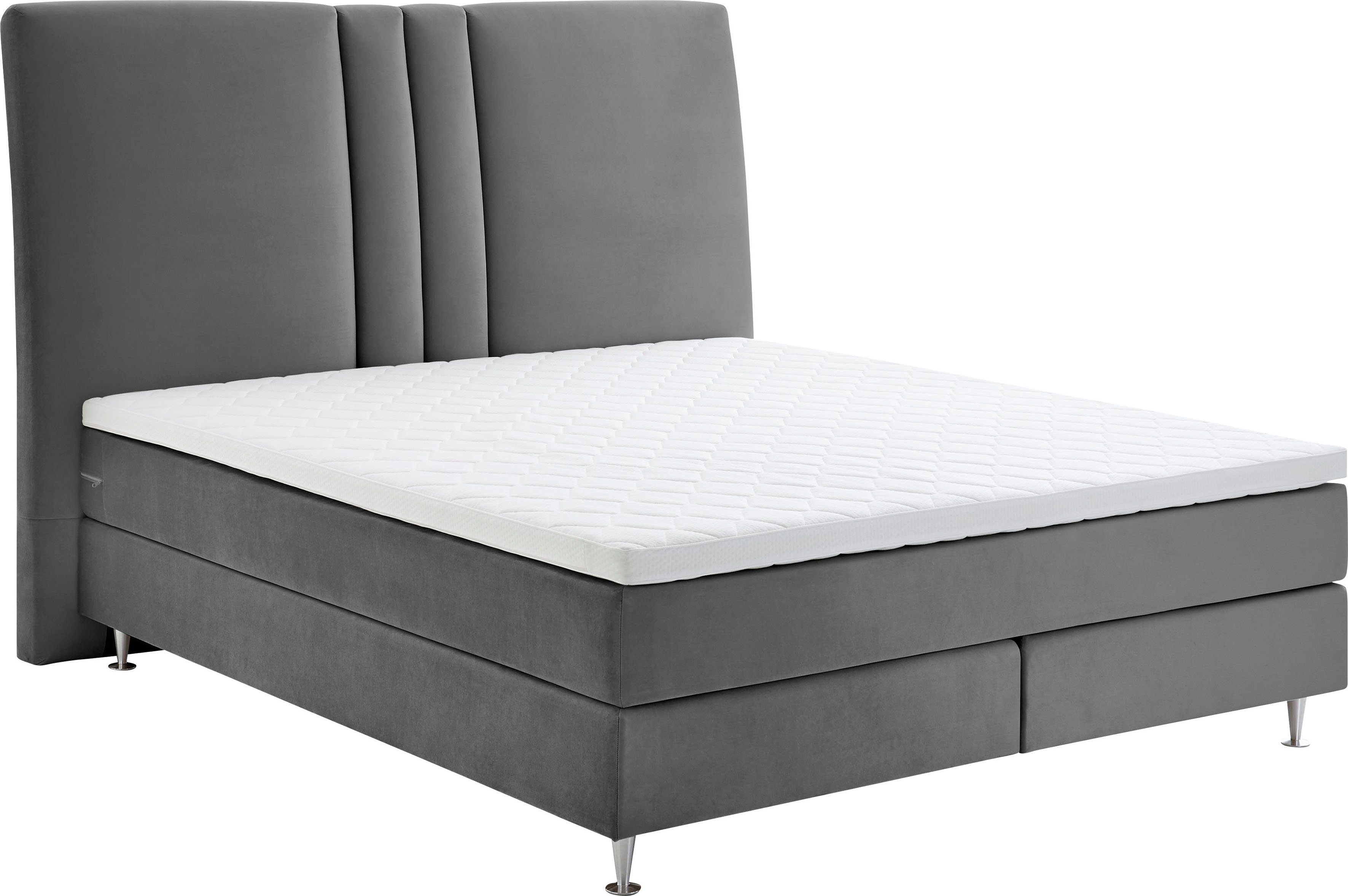 ATLANTIC home collection Boxspringbett Rita, mit Topper und hohen Kopfteil