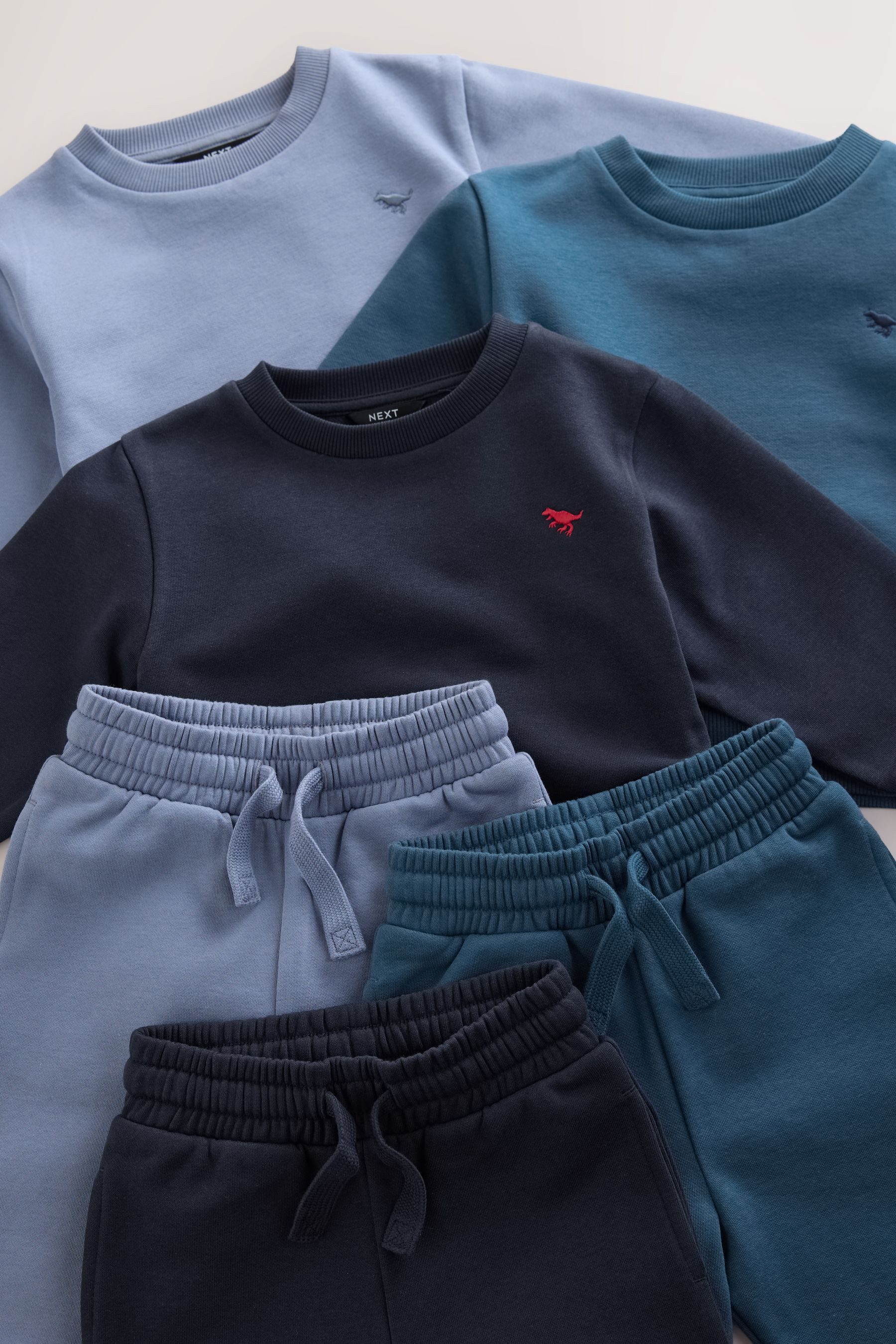 Next Sweat Suit: Sweatshirt and Jogging Pants in a 3-pack (6-piece set)