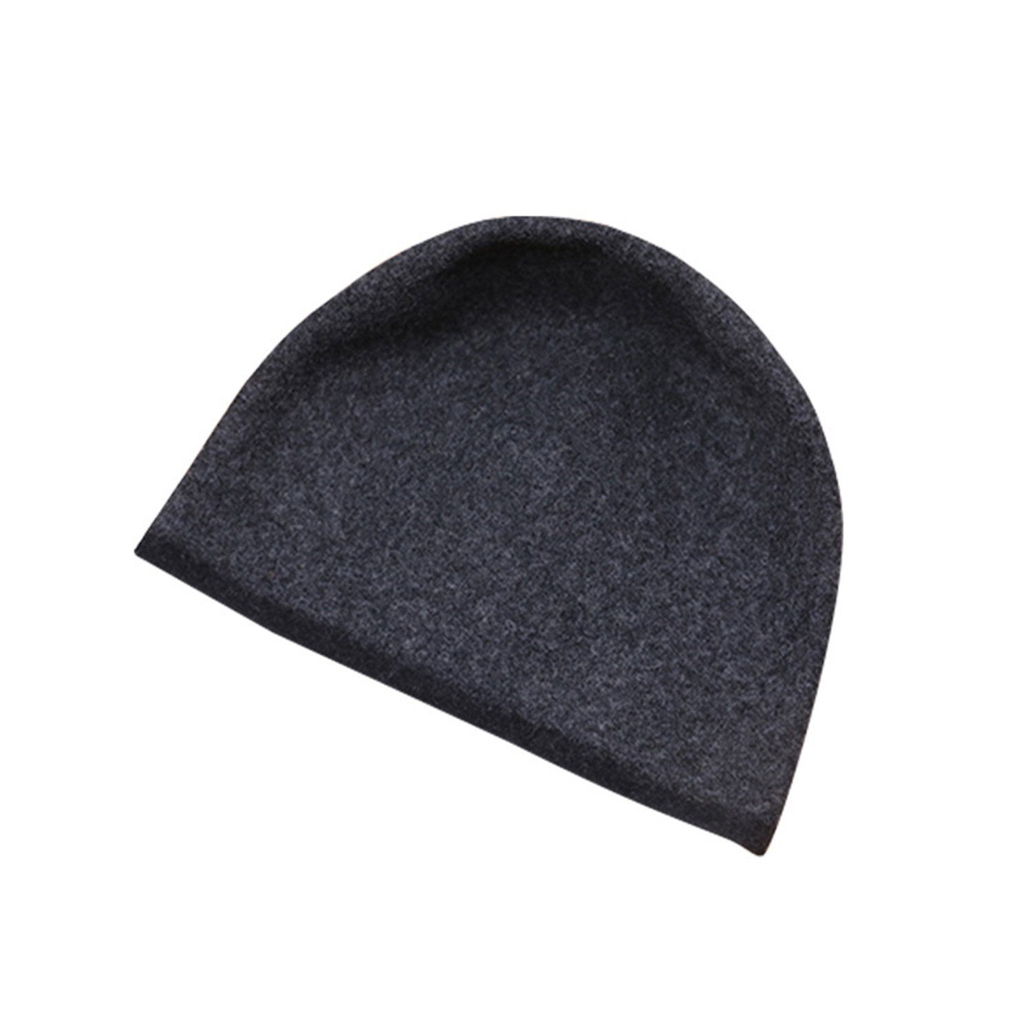 MAGICSHE Beanie Damen Lässige Beanie Mütze Wintermütze Slouch Style aus 100% Kaschmir Grau