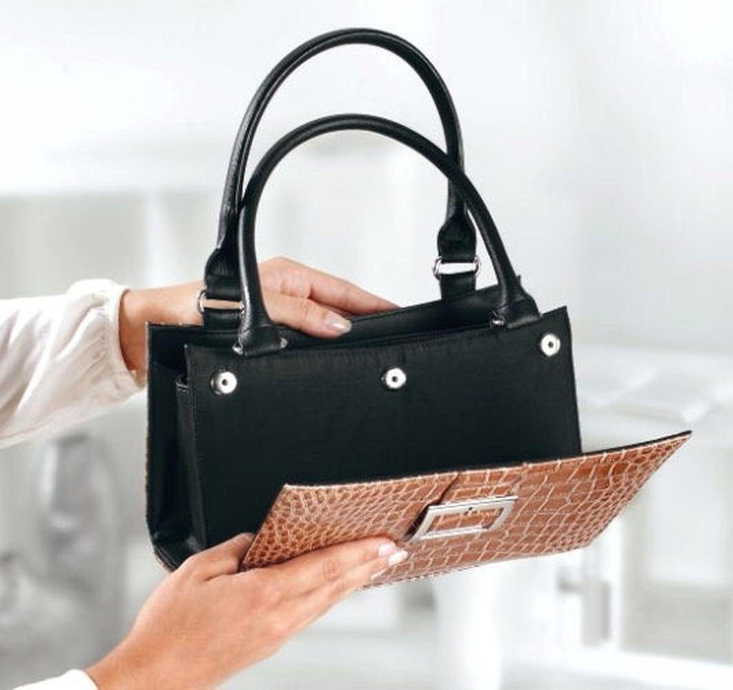 Luna24 simply great ideas... Abendtasche Chamäleon-Handtasche, Tasche 3in1, Kroko-Look, 13014, Damen Handtasche